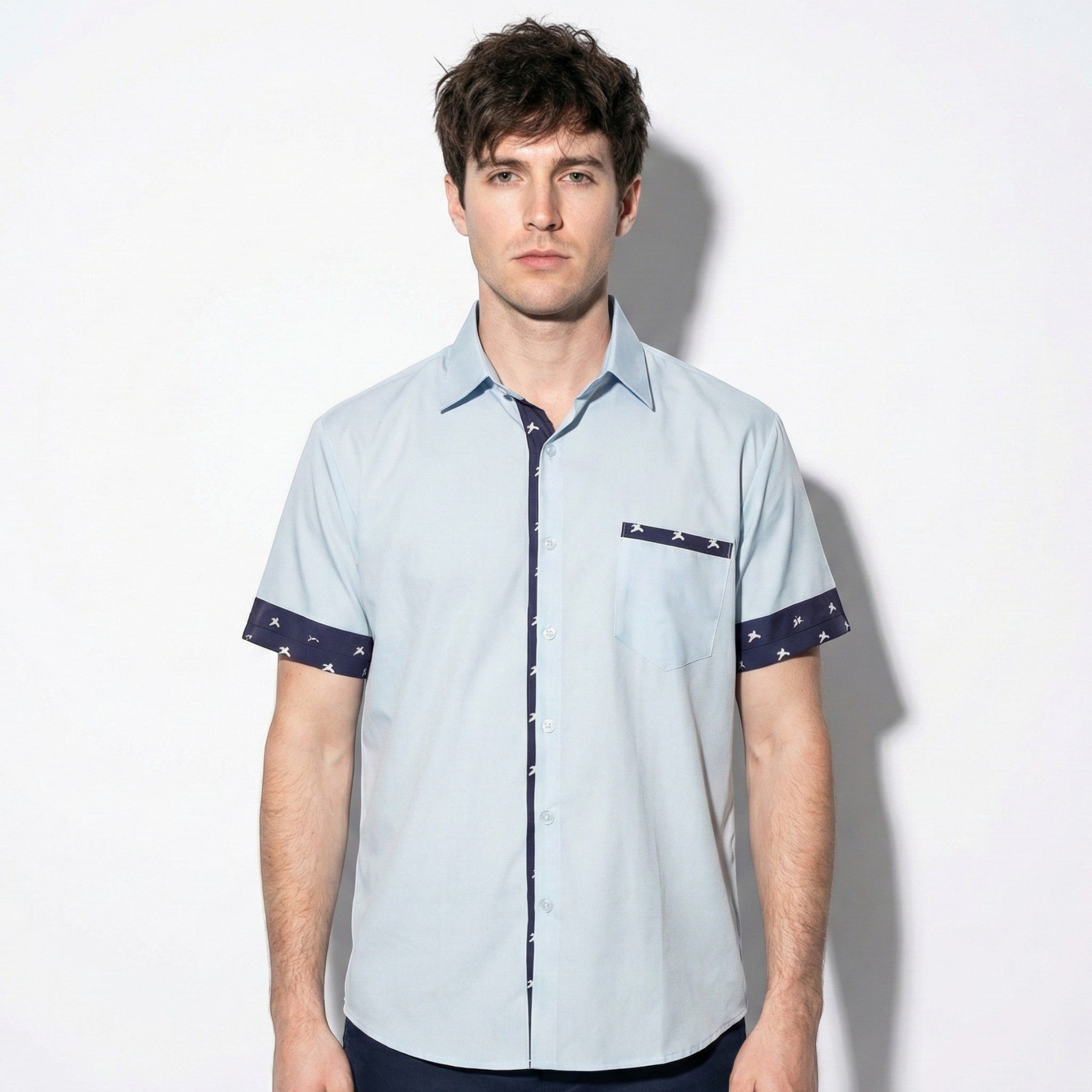 Arthur - Men's Short Sleeve Shirt with Contrast Trim