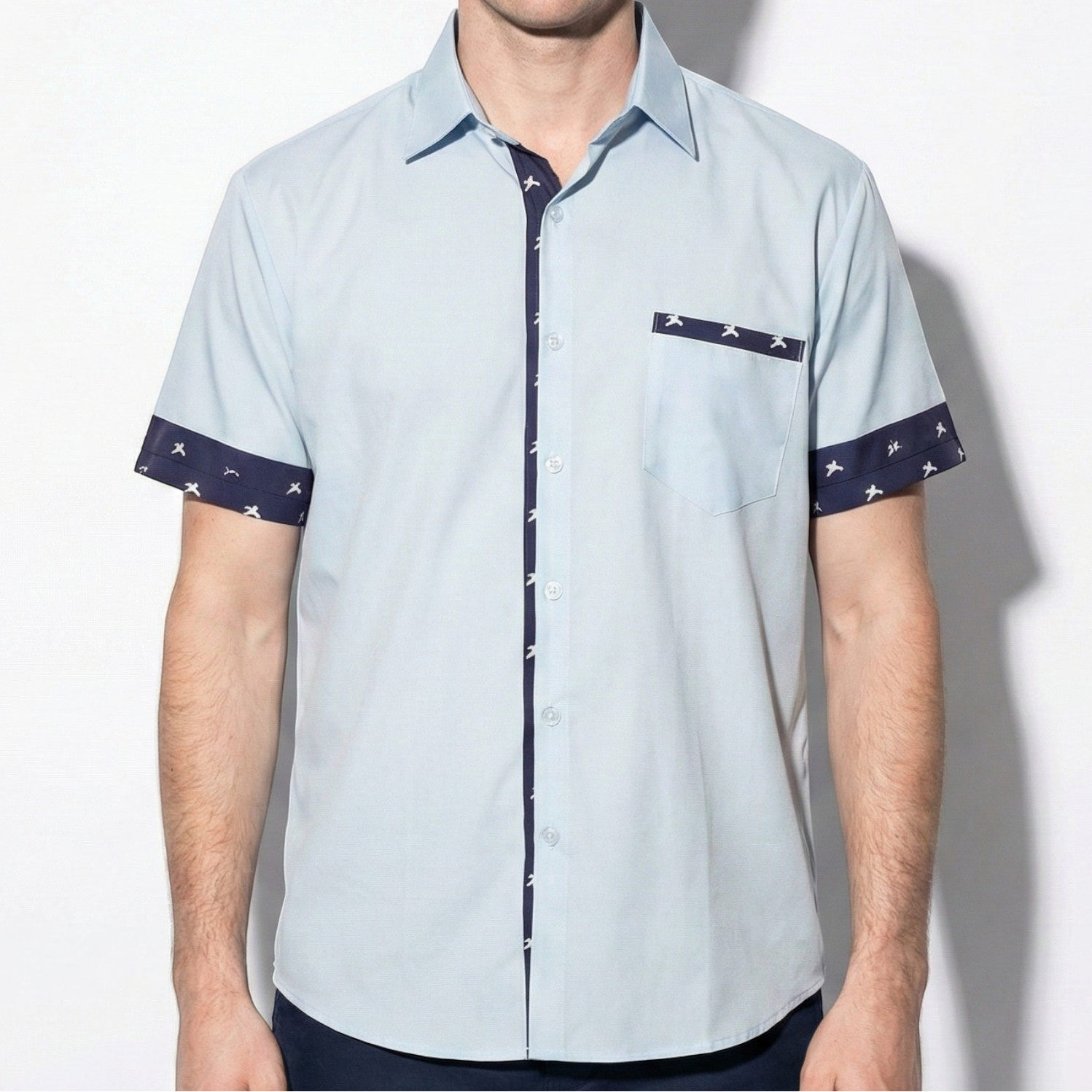 Arthur - Men's Short Sleeve Shirt with Contrast Trim