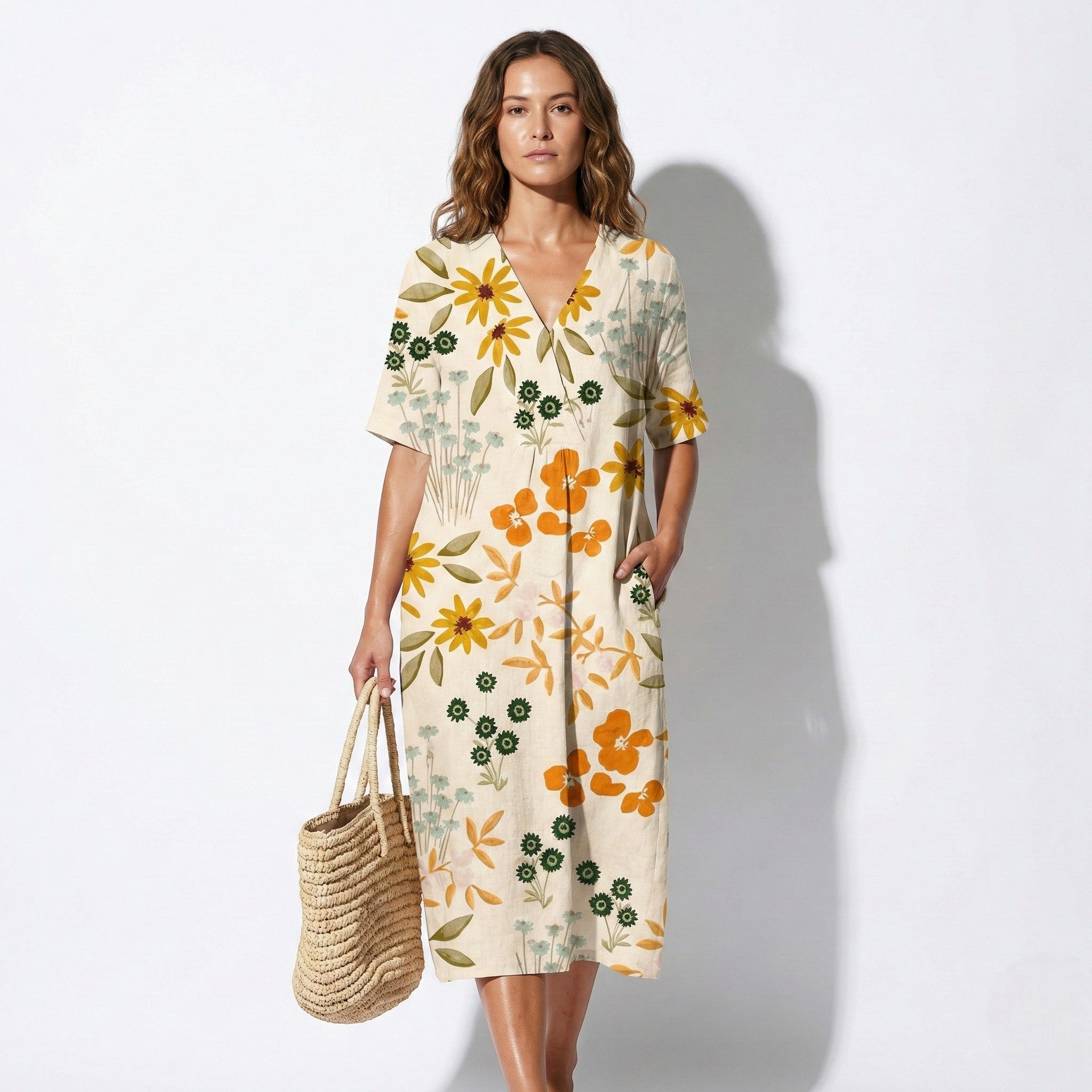 Amelia - Women's Floral Midi Dress