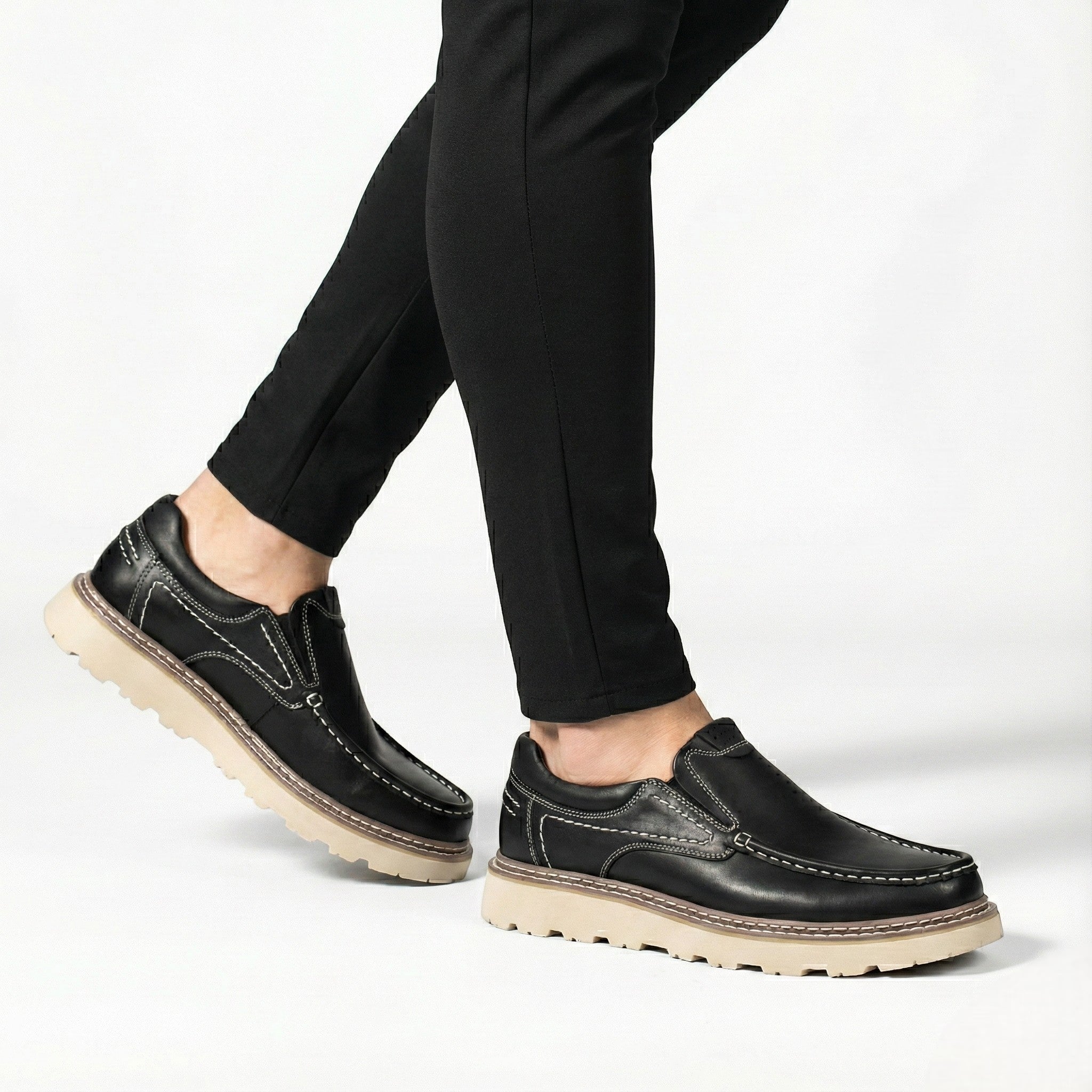 Richard - Men's Leather Loafers with Non-Slip Sole