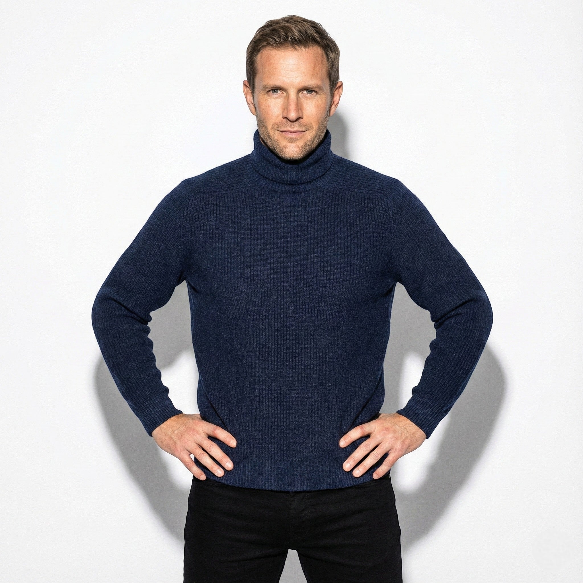Men’s Slim-Fit Ribbed Knit Turtleneck Sweater