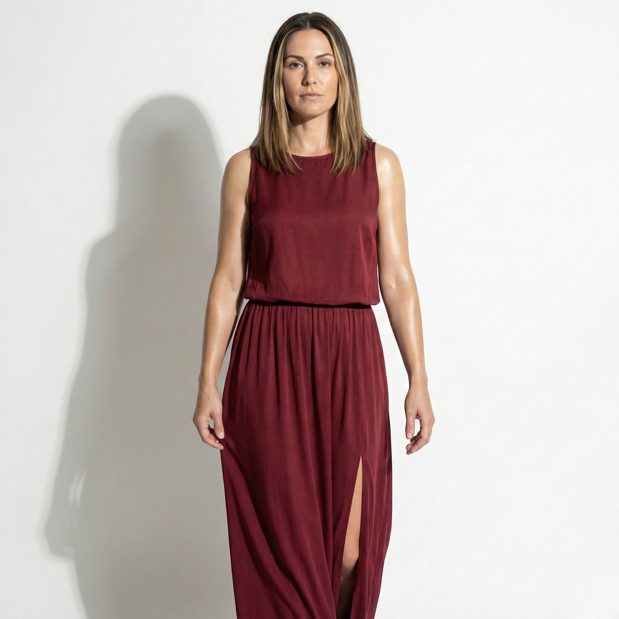 Eleanor - Women’s Sleeveless Maxi Dress with Flattered Waistline