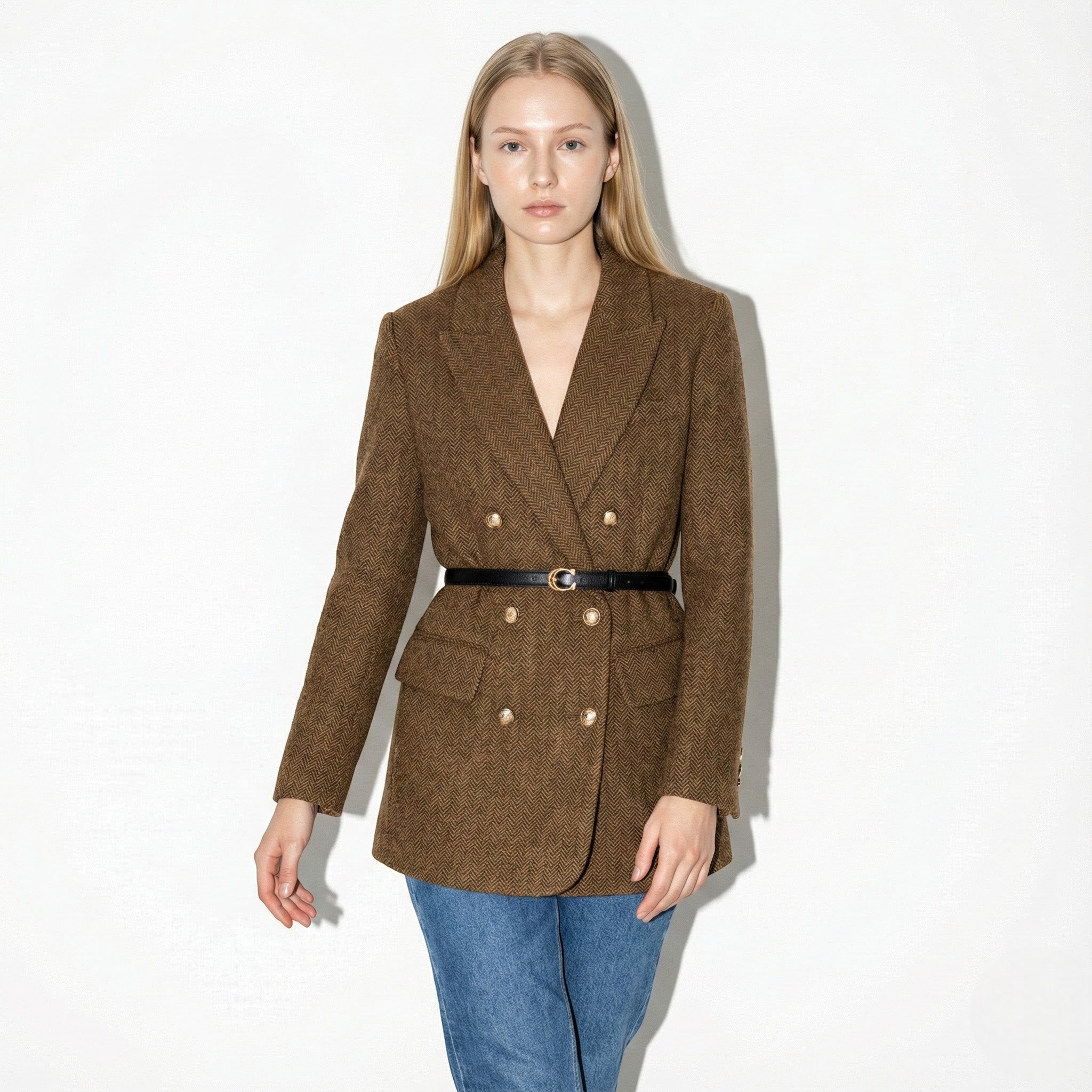 Mia – Women’s Wool Coat with Button Closure