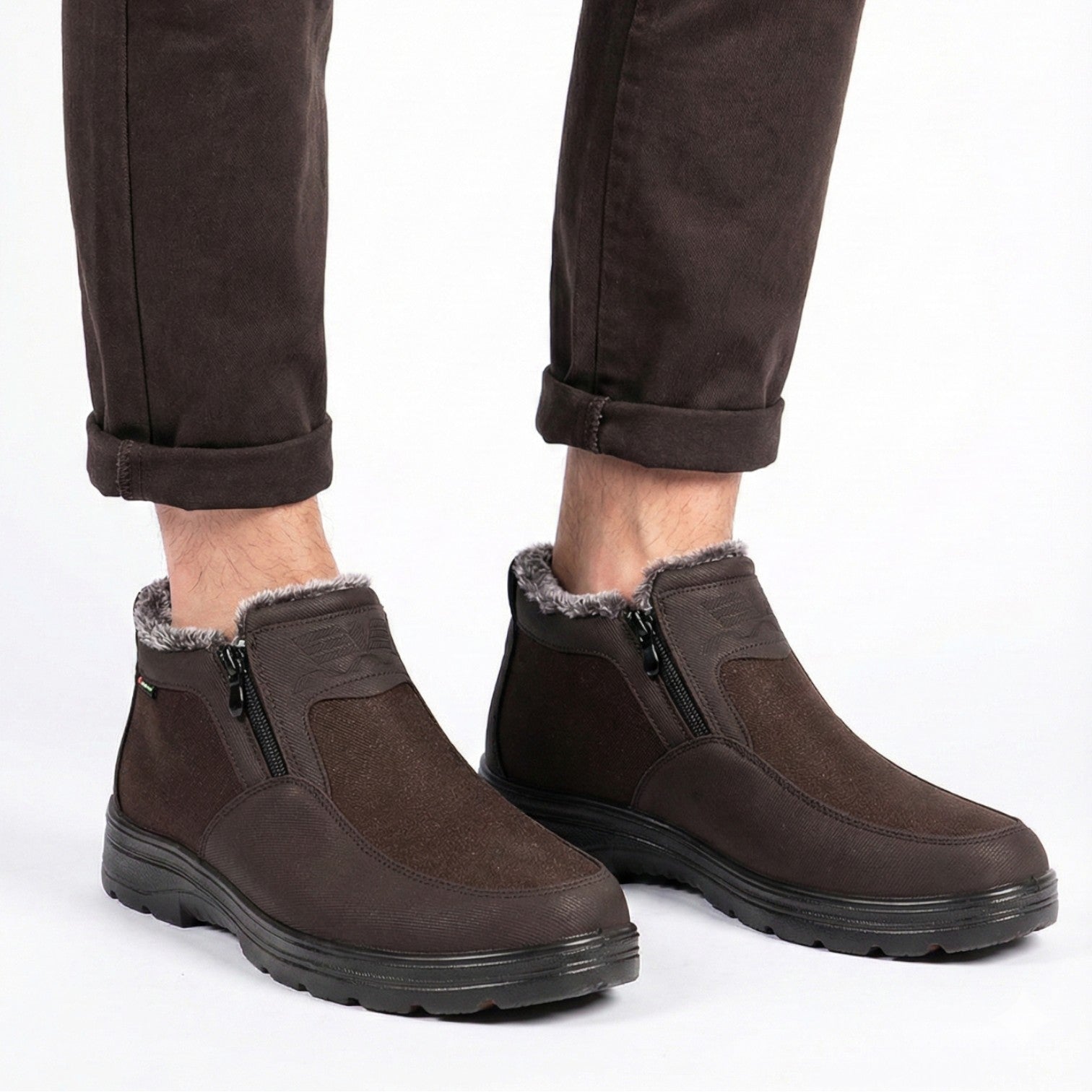 Men's Shock-Absorbing Winter Snow Boots with Non-Slip Sole