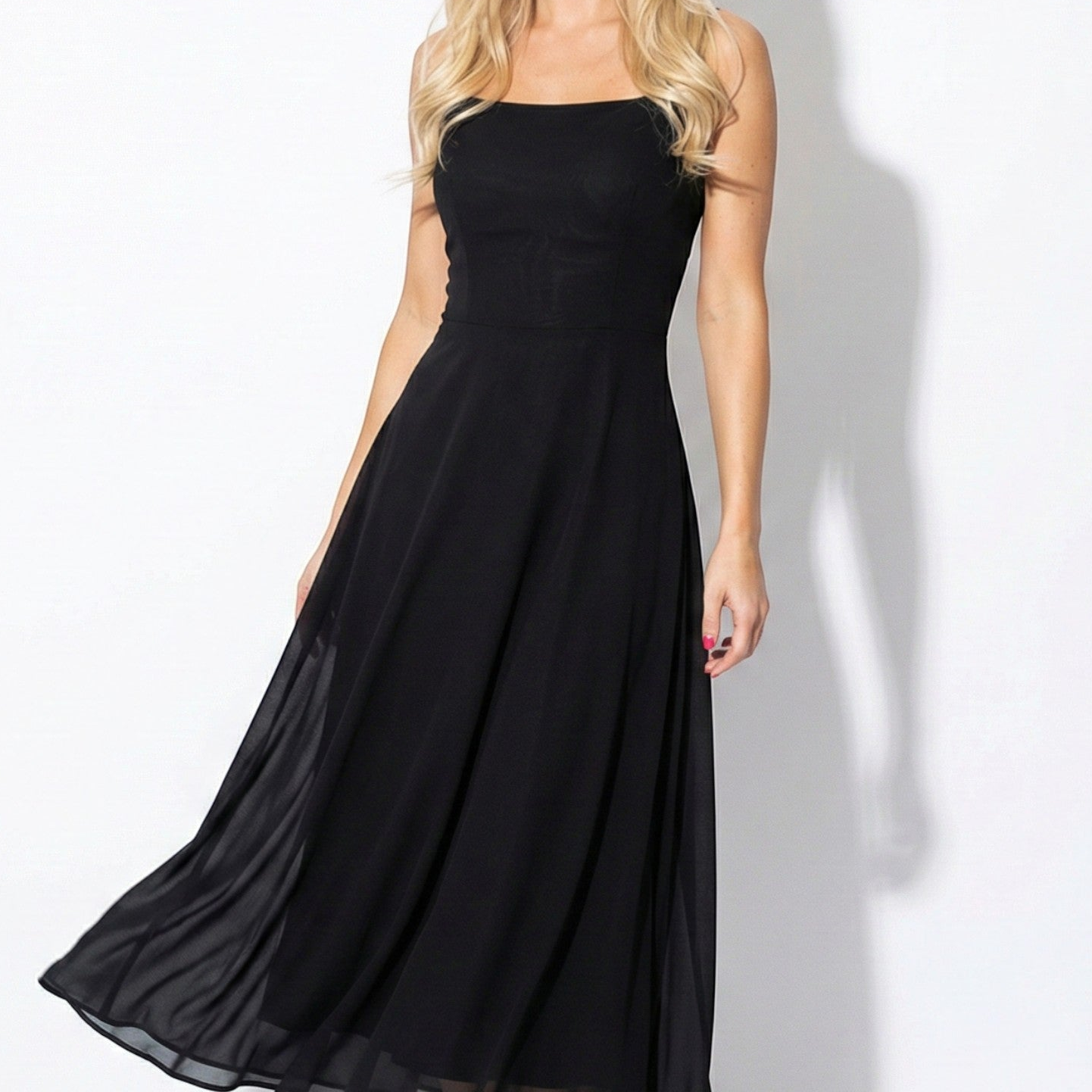 Clara - Women's Square Neck A-Line Midi Dress