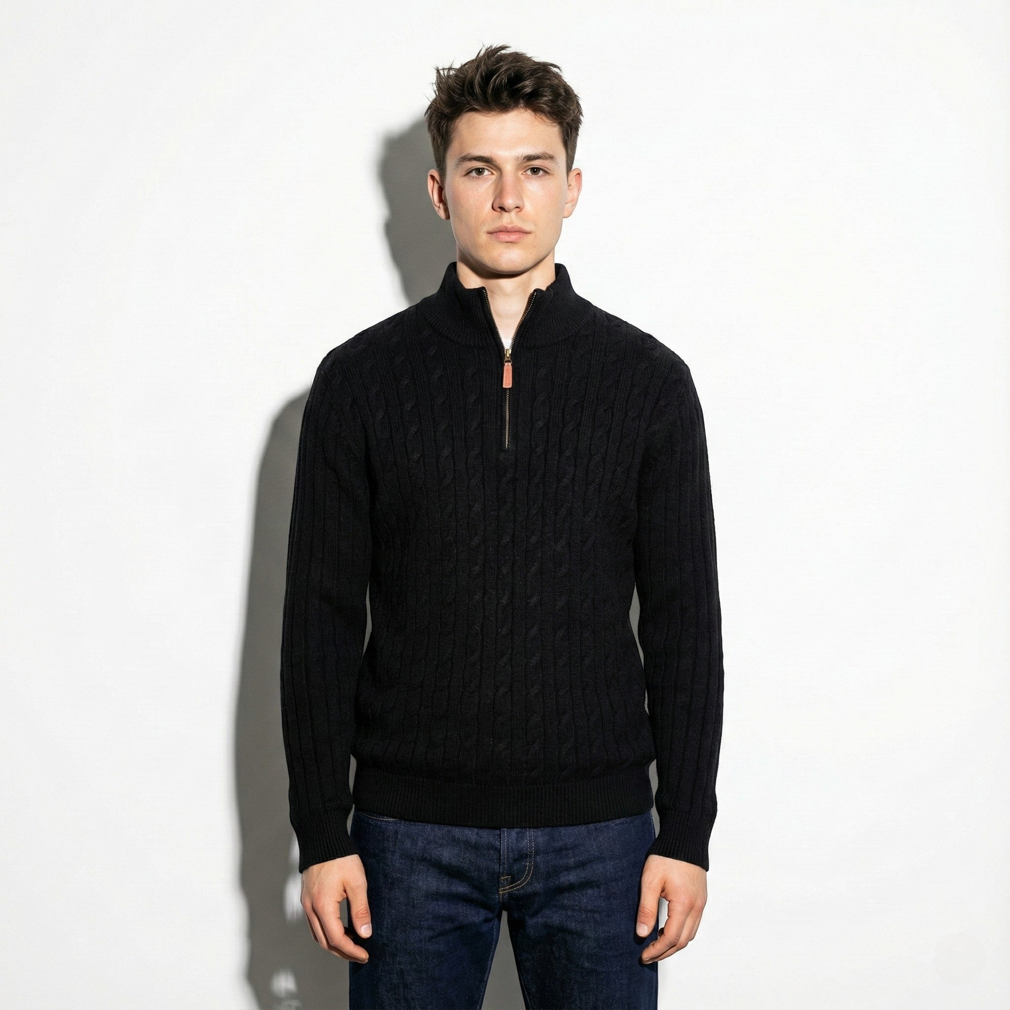 Marc – Long Sleeve Knit Sweater with Zipper