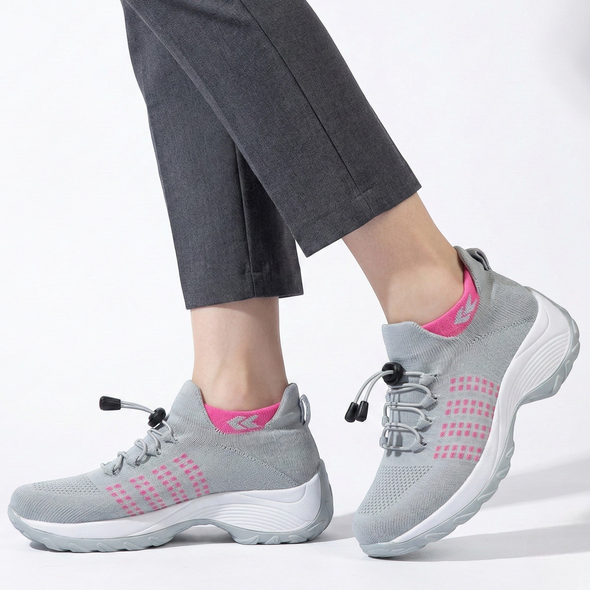 Freya - Women’s Lightweight Breathable Trainers with Toggle Laces