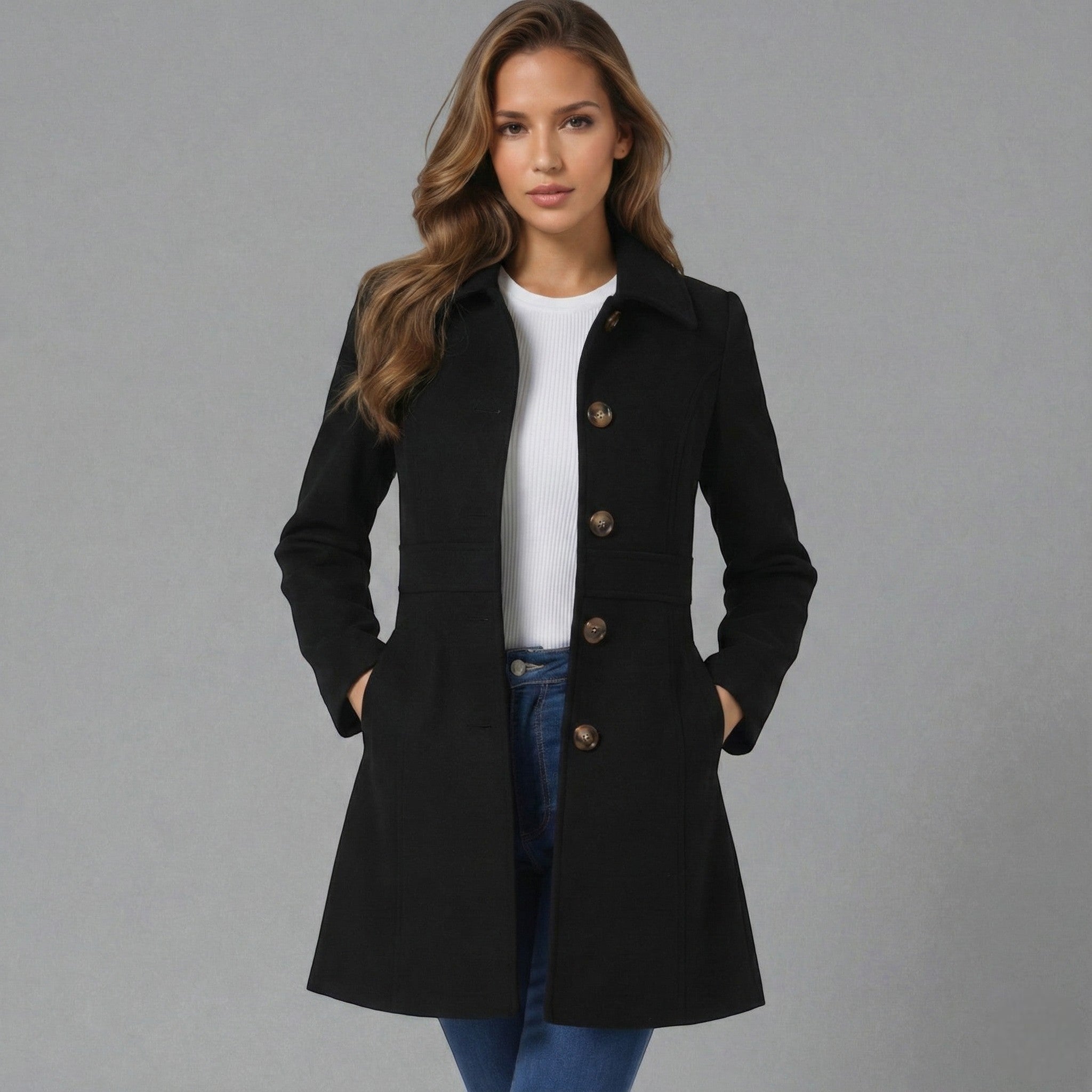 Josephine – Women's Coat with Button Placket