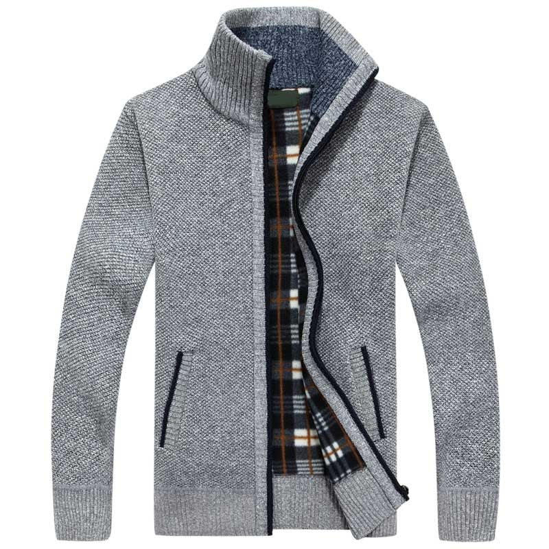 Men’s Wool Jacket with Zipper and Stand Collar