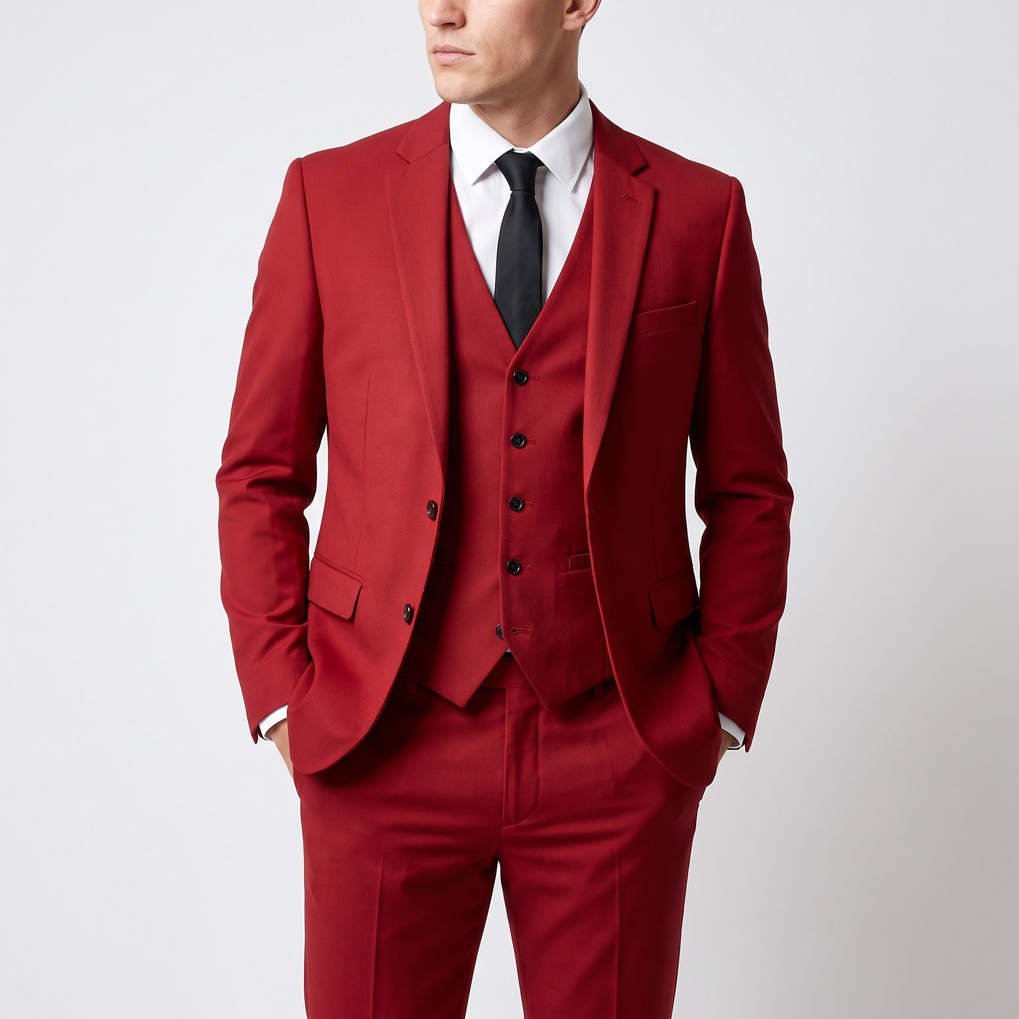 George - Men's Slim Fit Notch Lapel Three-Piece Wedding Guest Suit