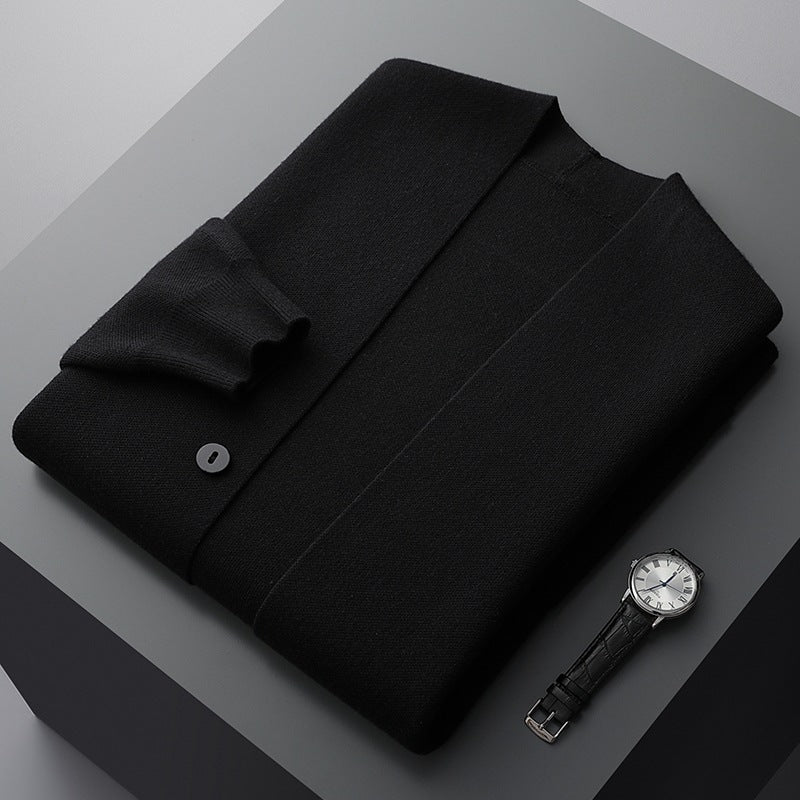 Kalen – Knitted Cardigan with Subtle Stripe Details