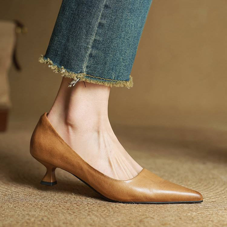 Alice - Women's Kitten Heel Pointed Toe Pumps