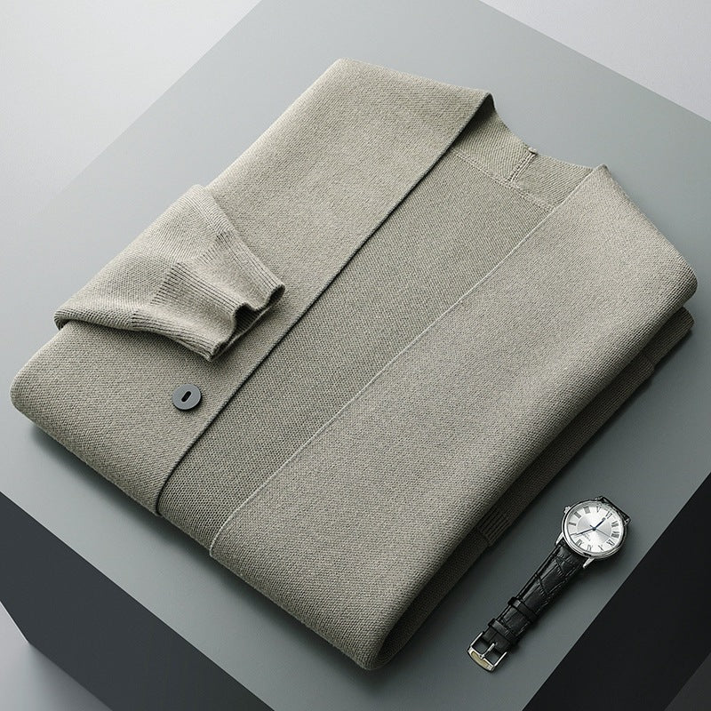 Kalen – Knitted Cardigan with Subtle Stripe Details