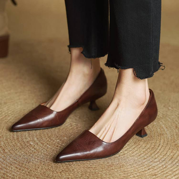 Alice - Women's Kitten Heel Pointed Toe Pumps