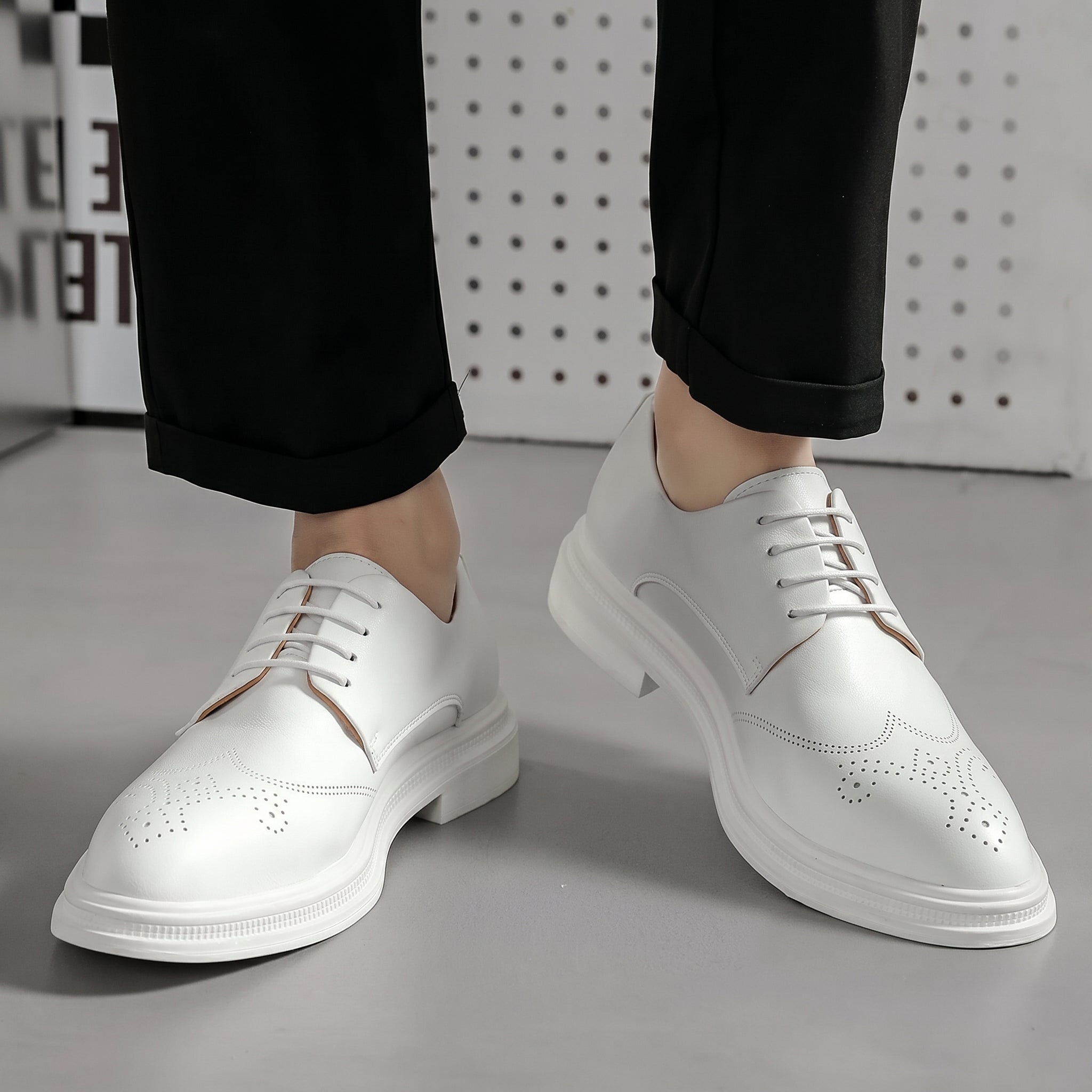 Fletcher - Men's Brogue Lace-Up Flat Sole Derby Shoes