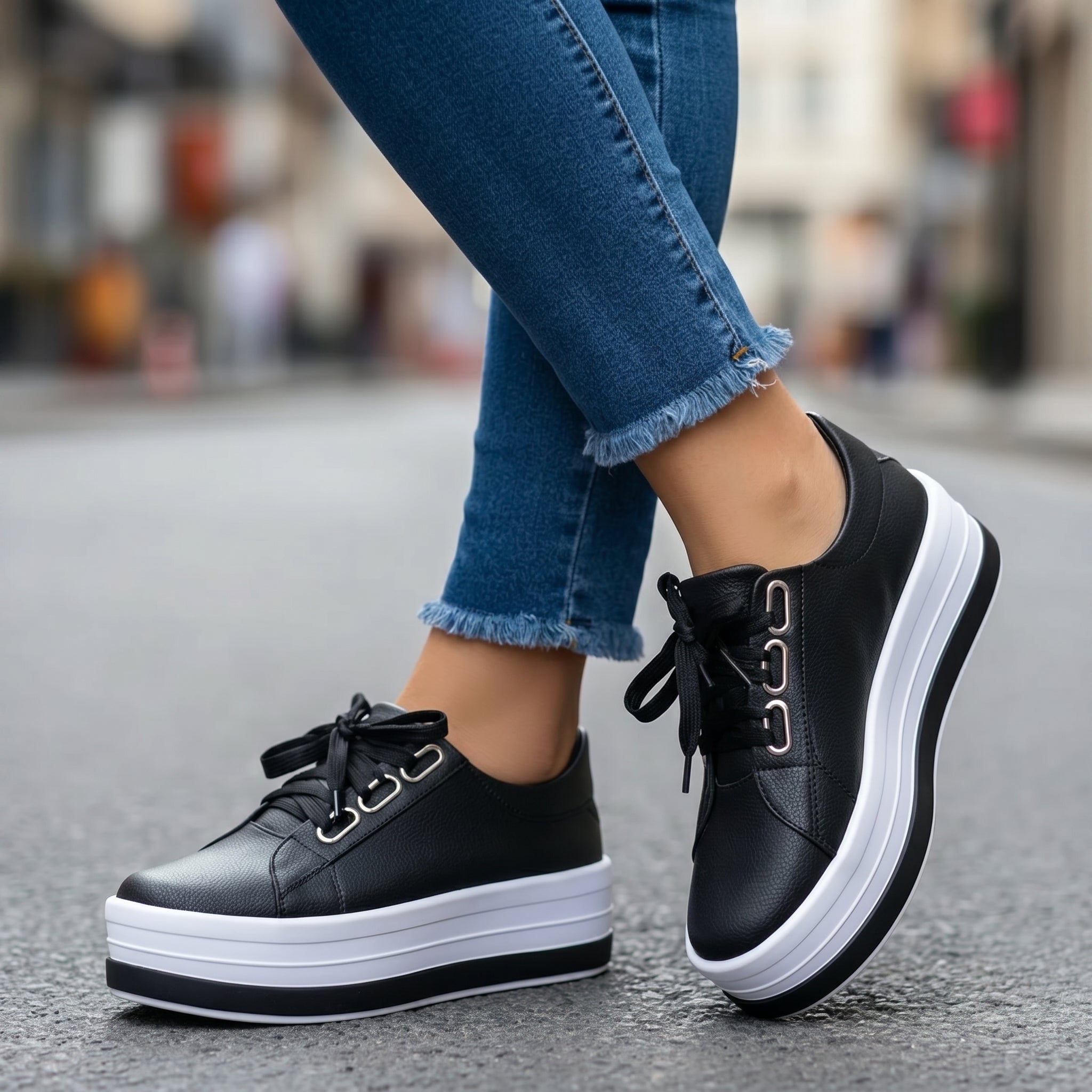 Carina - Women's Lace-Up Ribbon Bow Low-Top Sneaker
