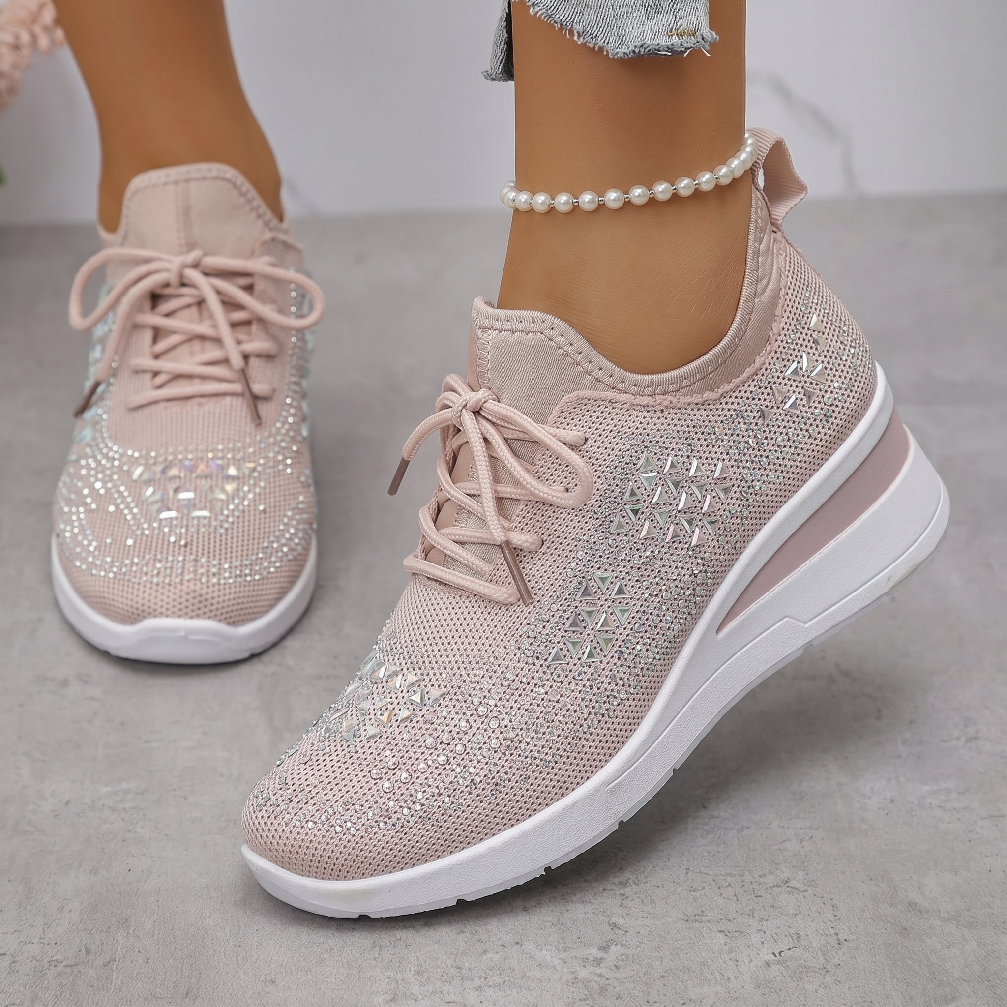 Amber - Women's Breathable Wedge Sole Low-Top Sneaker