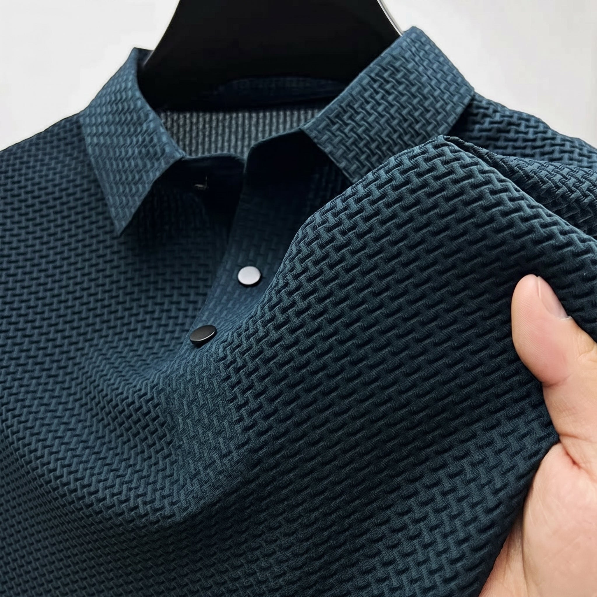 Arthur - Men's Short Sleeve Textured Polo Shirt