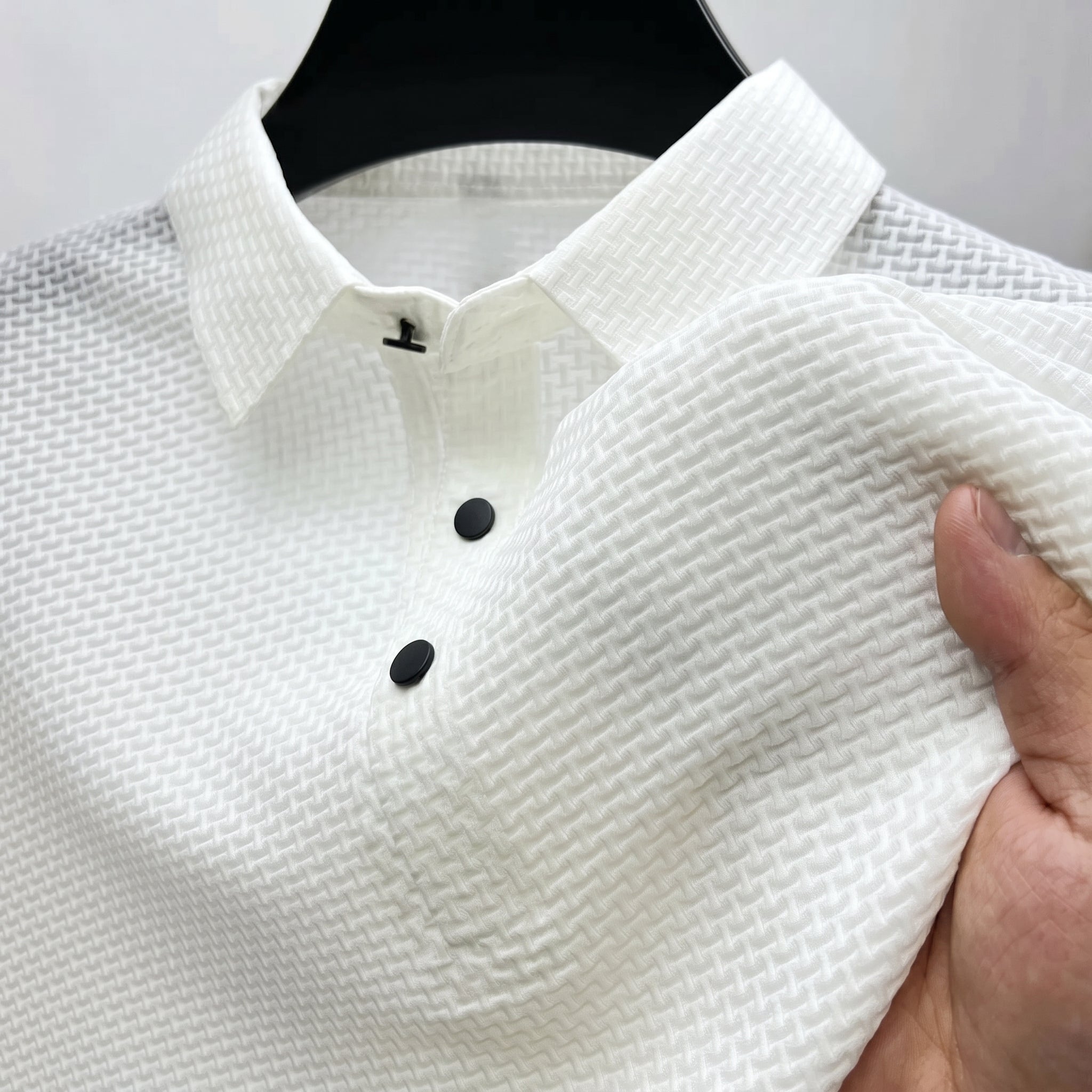 Arthur - Men's Short Sleeve Textured Polo Shirt