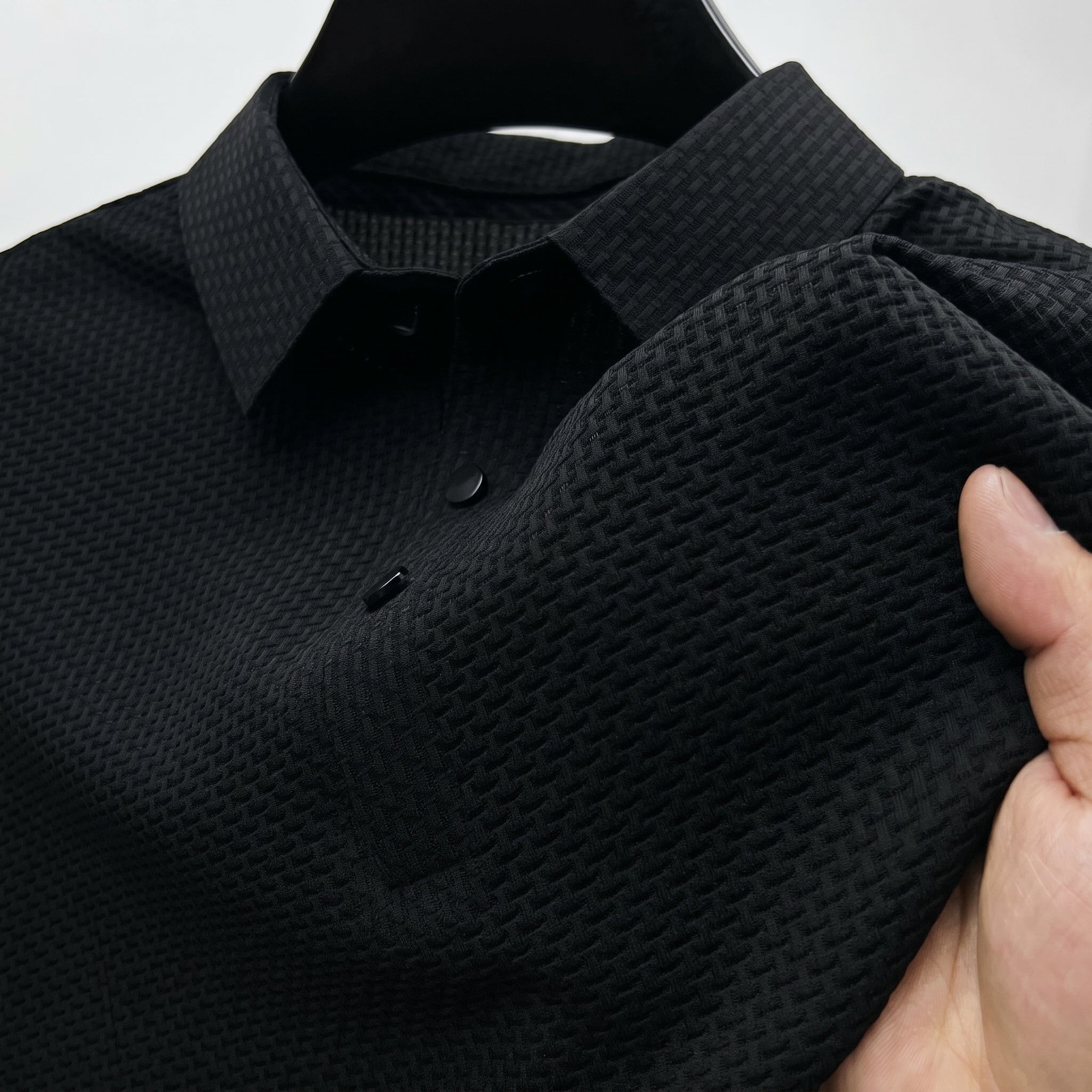 Arthur - Men's Short Sleeve Textured Polo Shirt