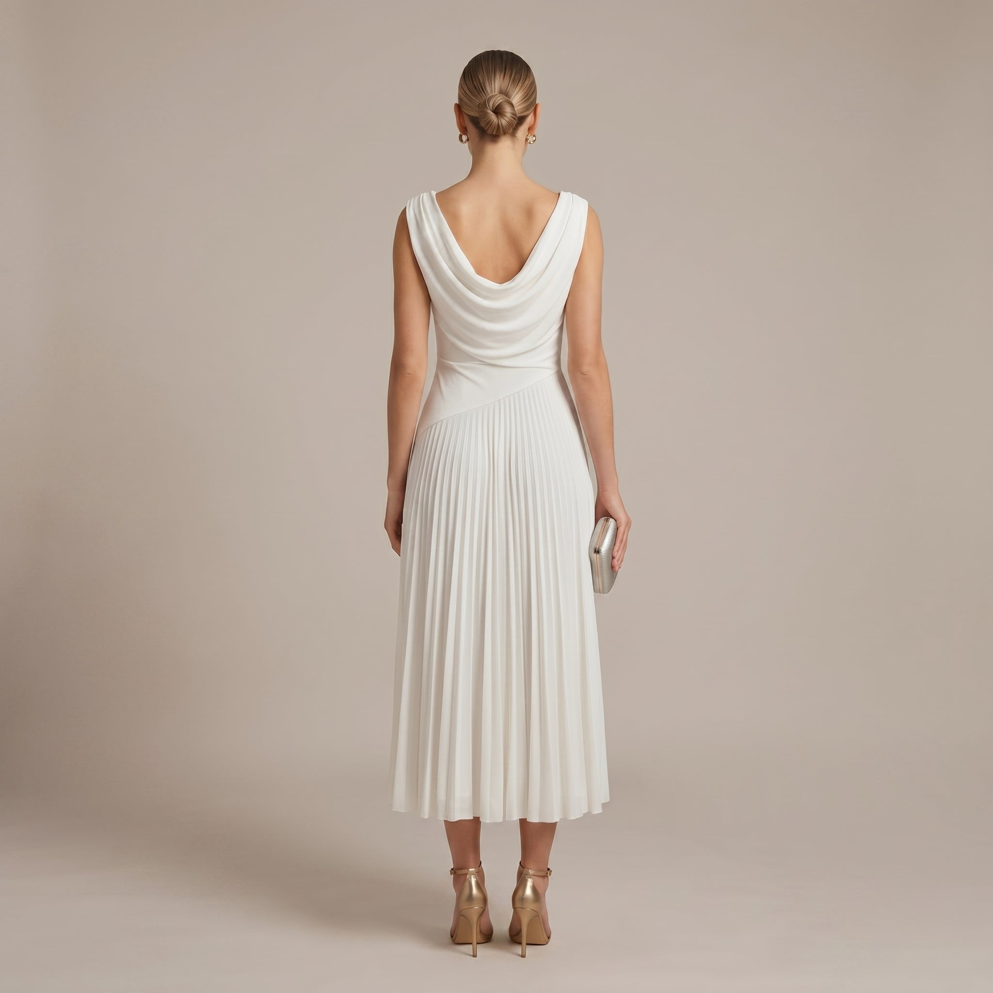 Georgia - Women's Wedding Guest Pleated Midi Dress