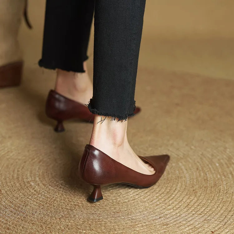 Alice - Women's Kitten Heel Pointed Toe Pumps