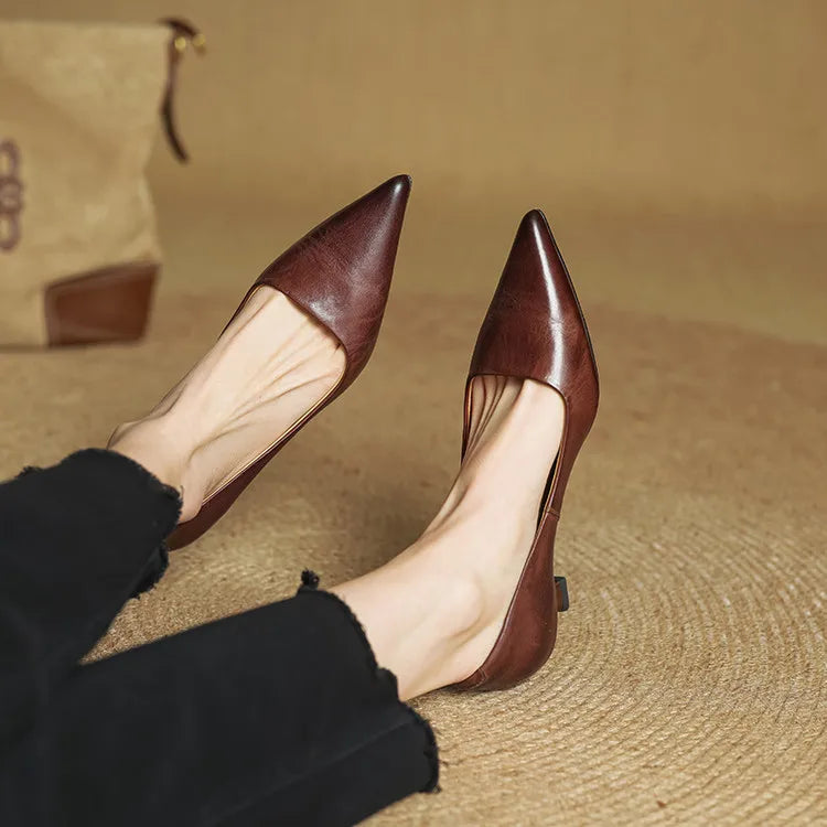 Alice - Women's Kitten Heel Pointed Toe Pumps