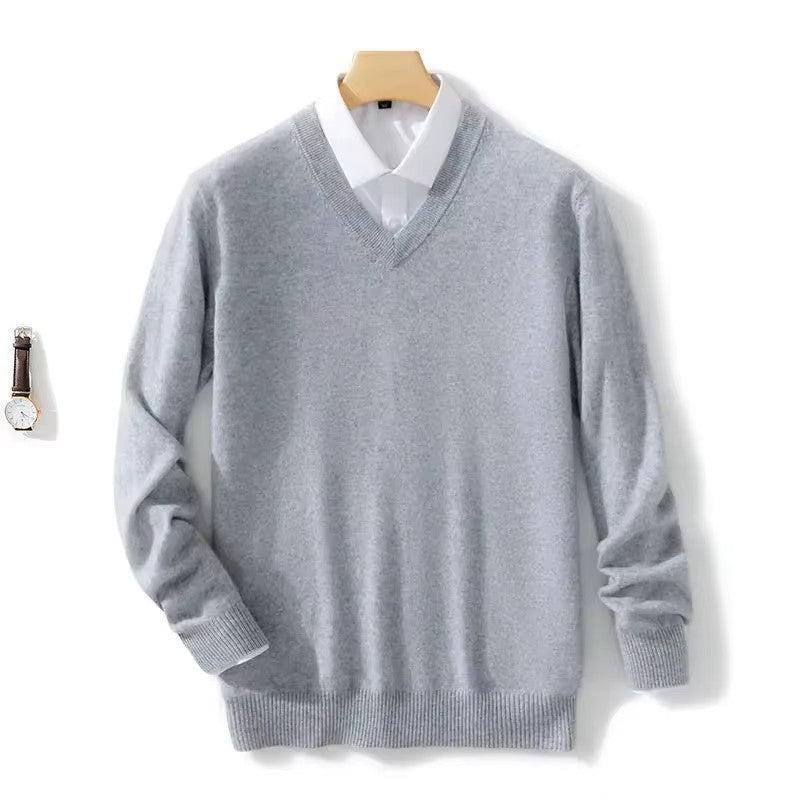 Nevan – Men's V-Neck Sweater Fine Knit