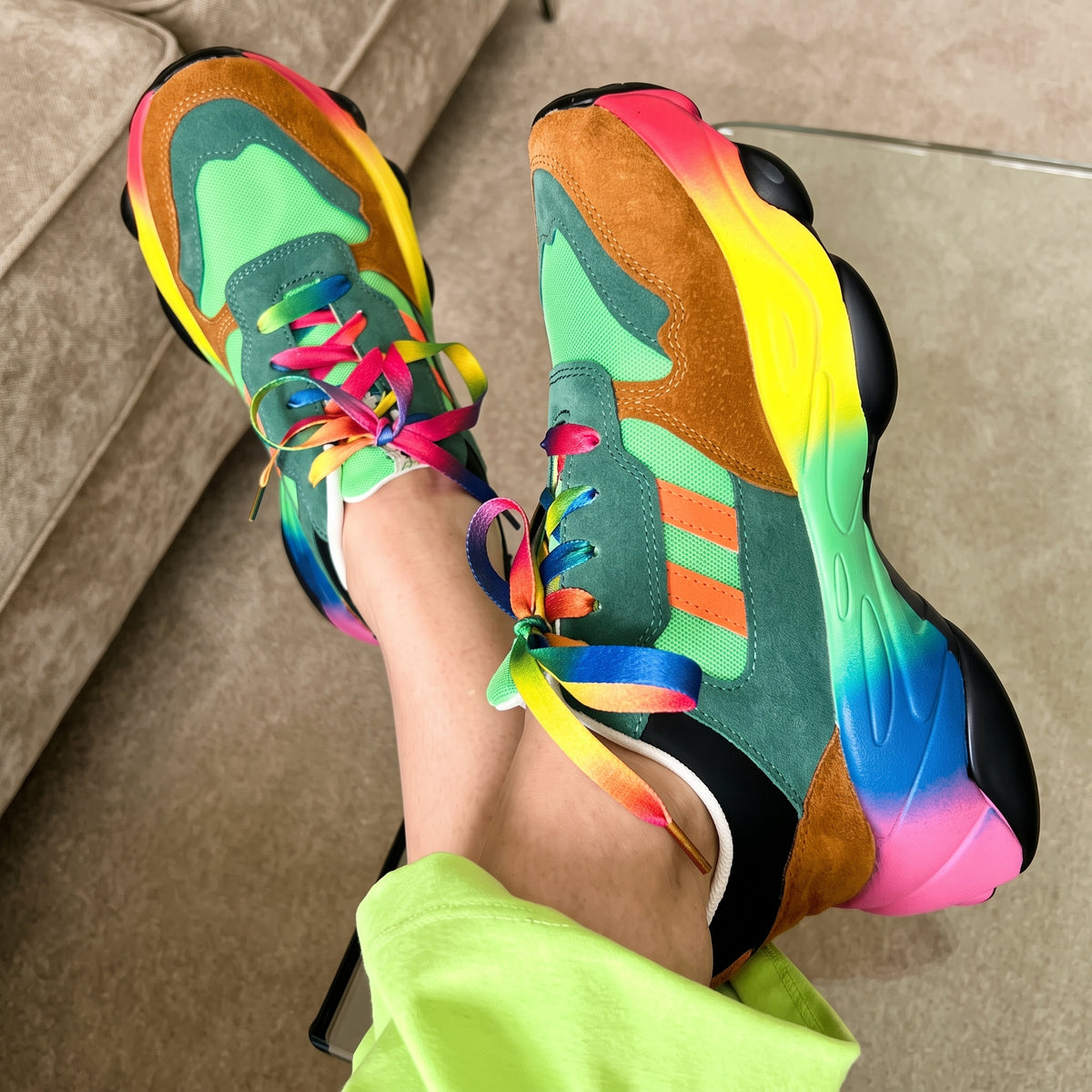 Ava - Women's Orthopedic Rainbow Multicolor Chunky Sneakers