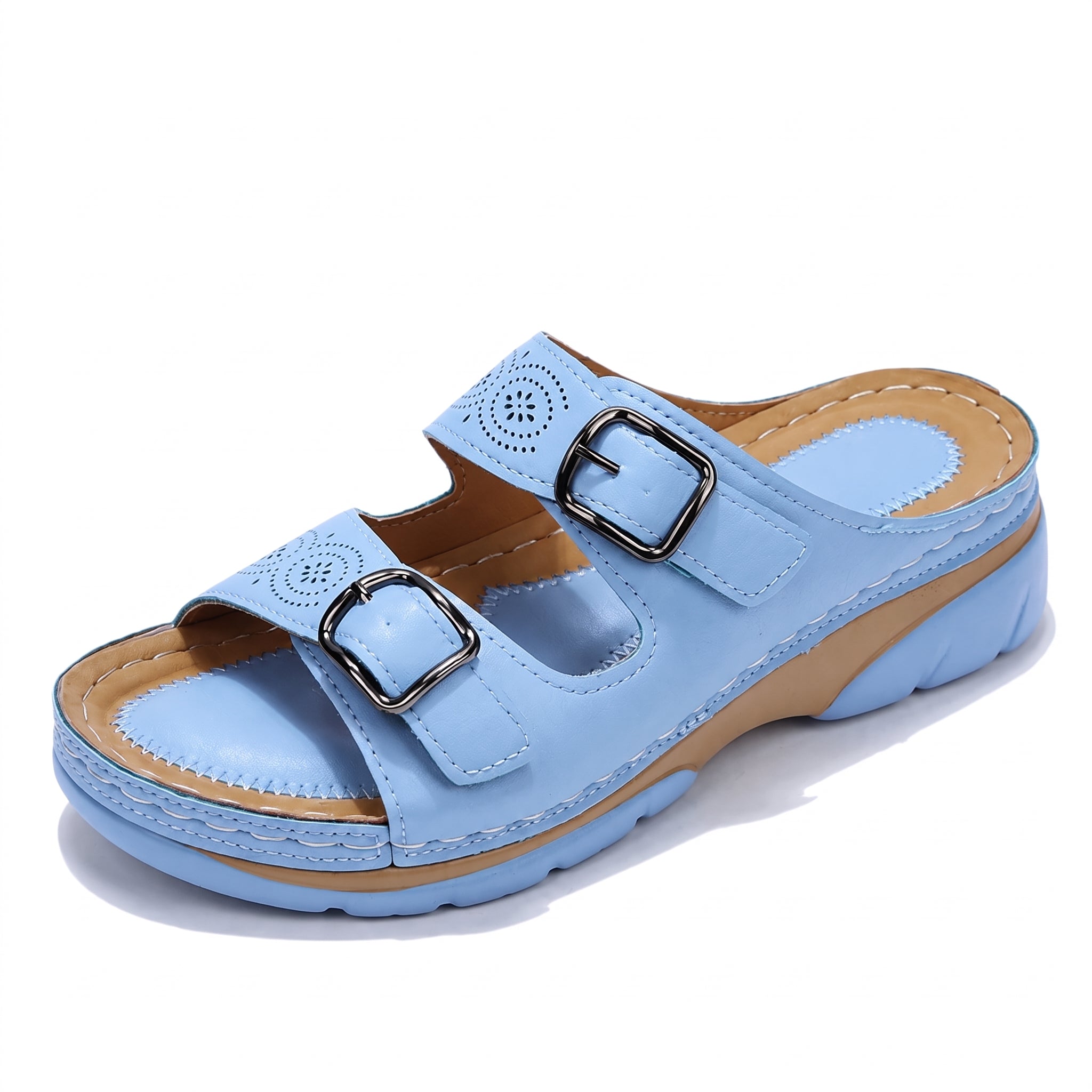Alice - Women's Orthopedic Double Buckle Strap Wedge Sandals