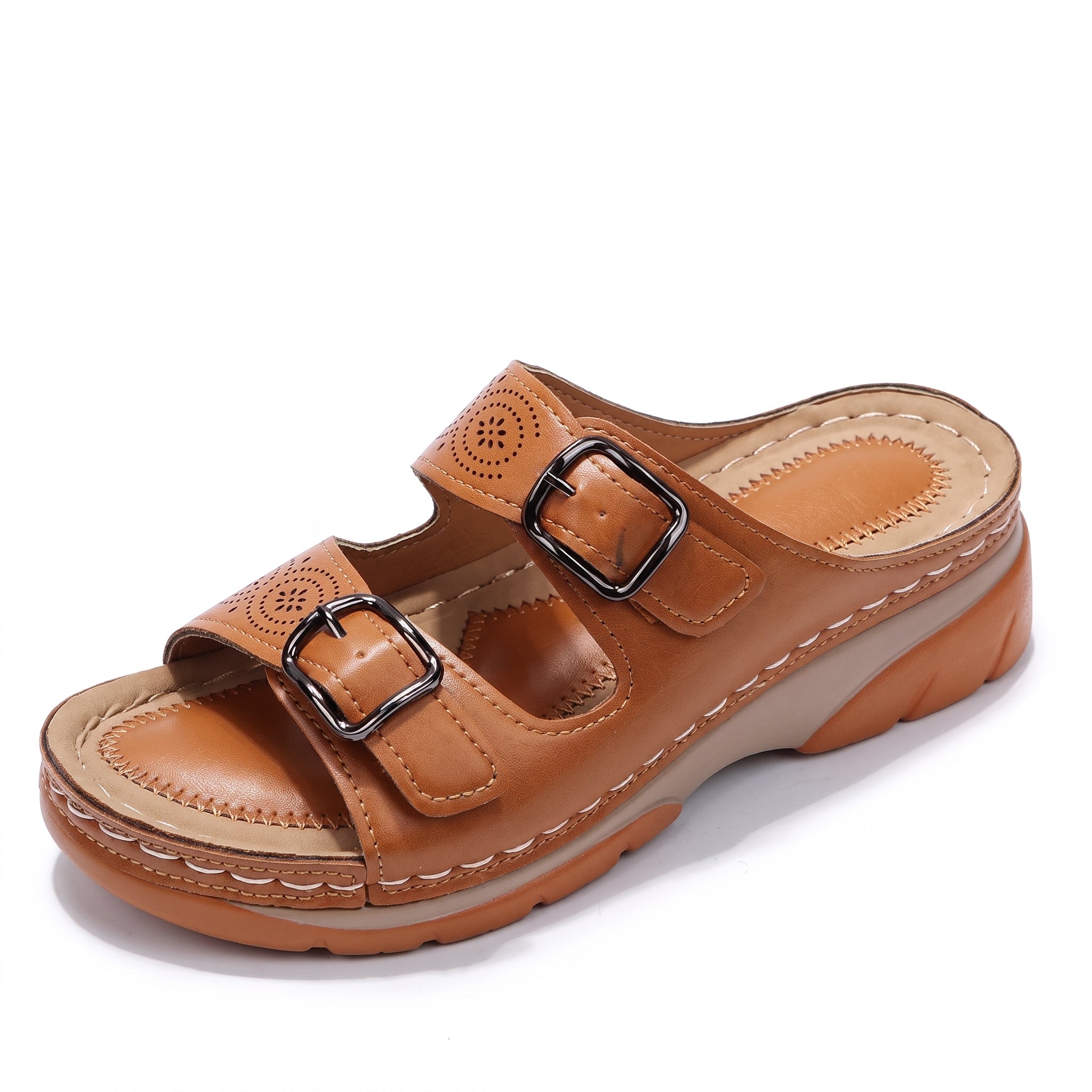 Alice - Women's Orthopedic Double Buckle Strap Wedge Sandals
