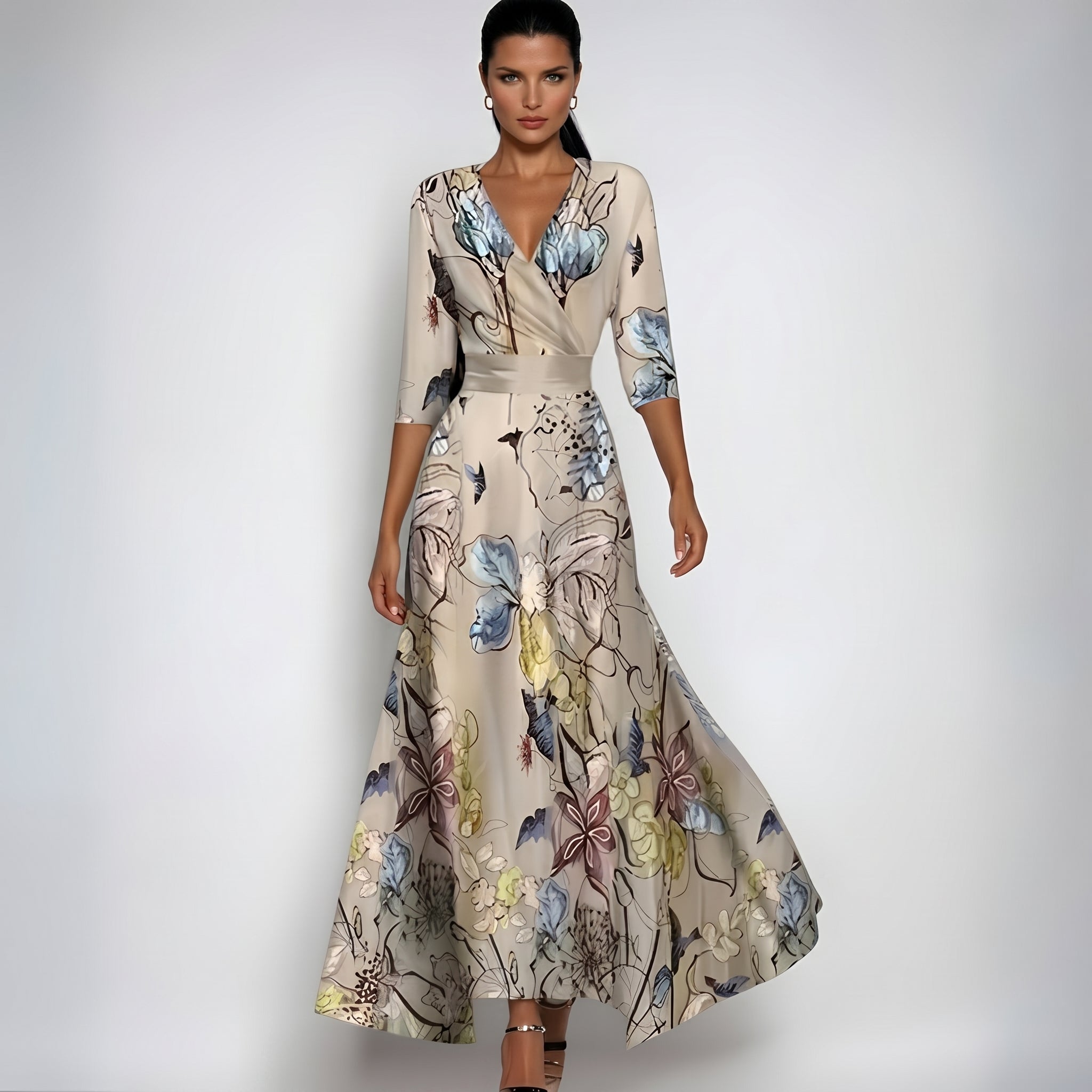 Aloisia - Women's Summer Bold Print Wrap Midi Dress