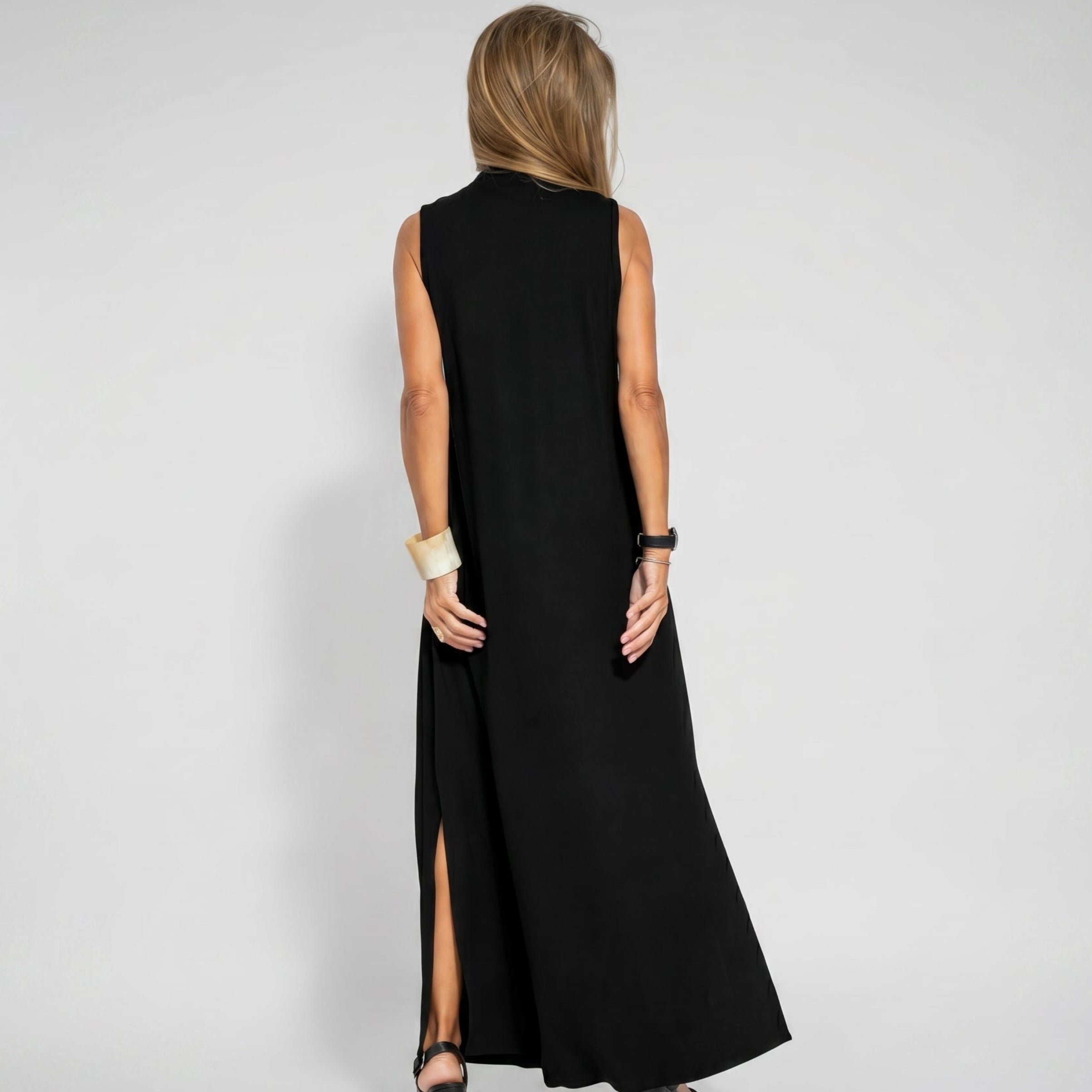 Alwine - Women's Summer Sleeveless Pleated Maxi Dress