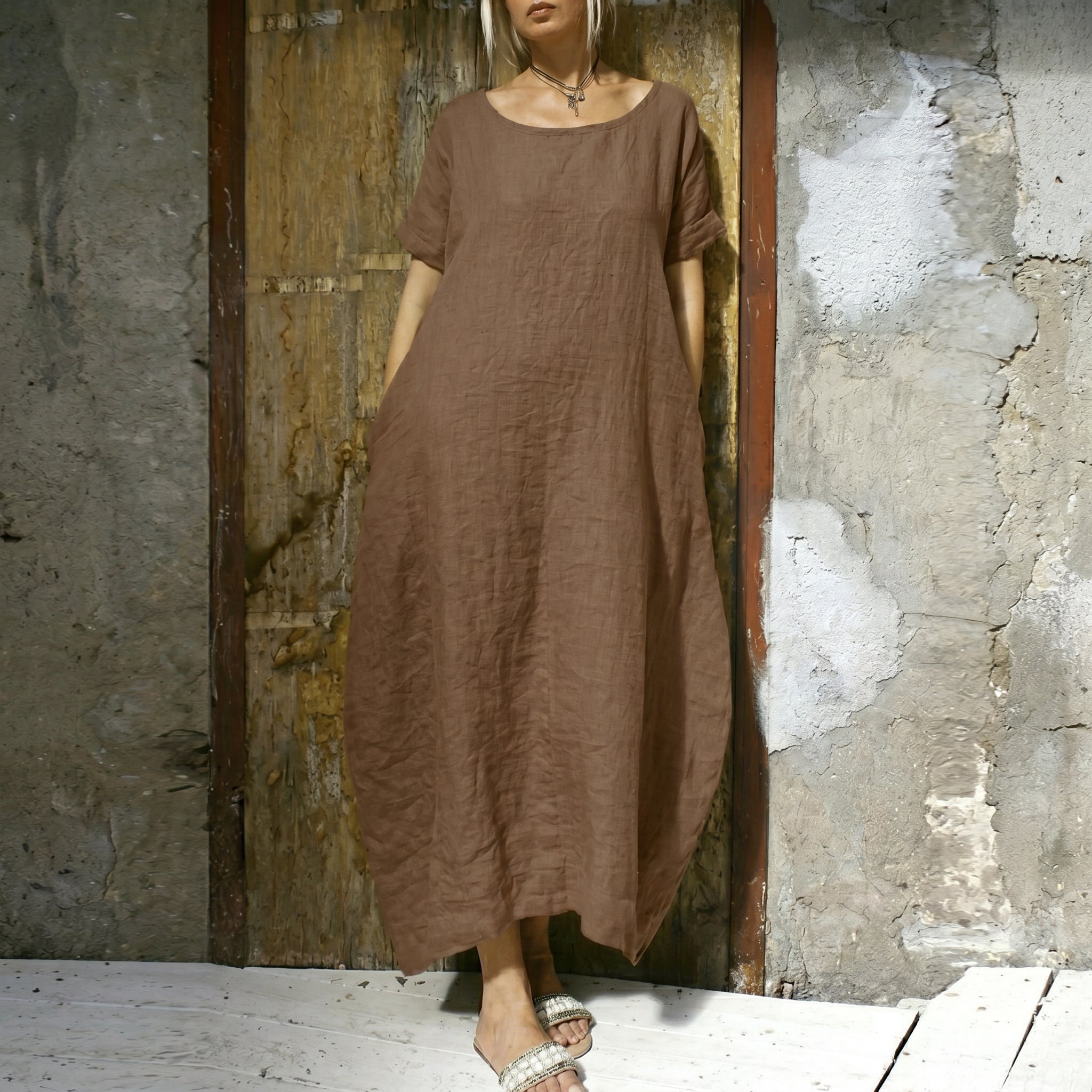 Anika - Women's Summer Relaxed Fit Round Neck Maxi Dress