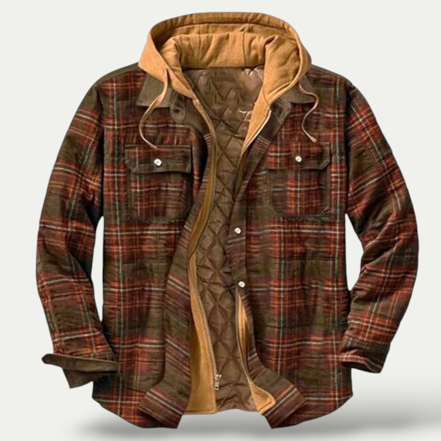 Leopold - Warm Fleece Jacket in Check Pattern