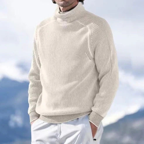Fabian – Ribbed Wool Sweater with Roll Neck