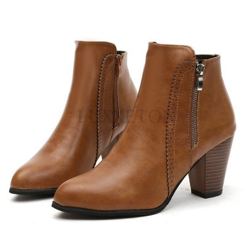 Lena – Elegant Lace-Up Ankle Boots