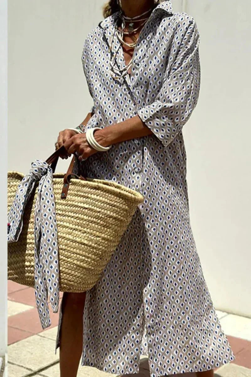Adele – Elegant Striped Shirt Dress
