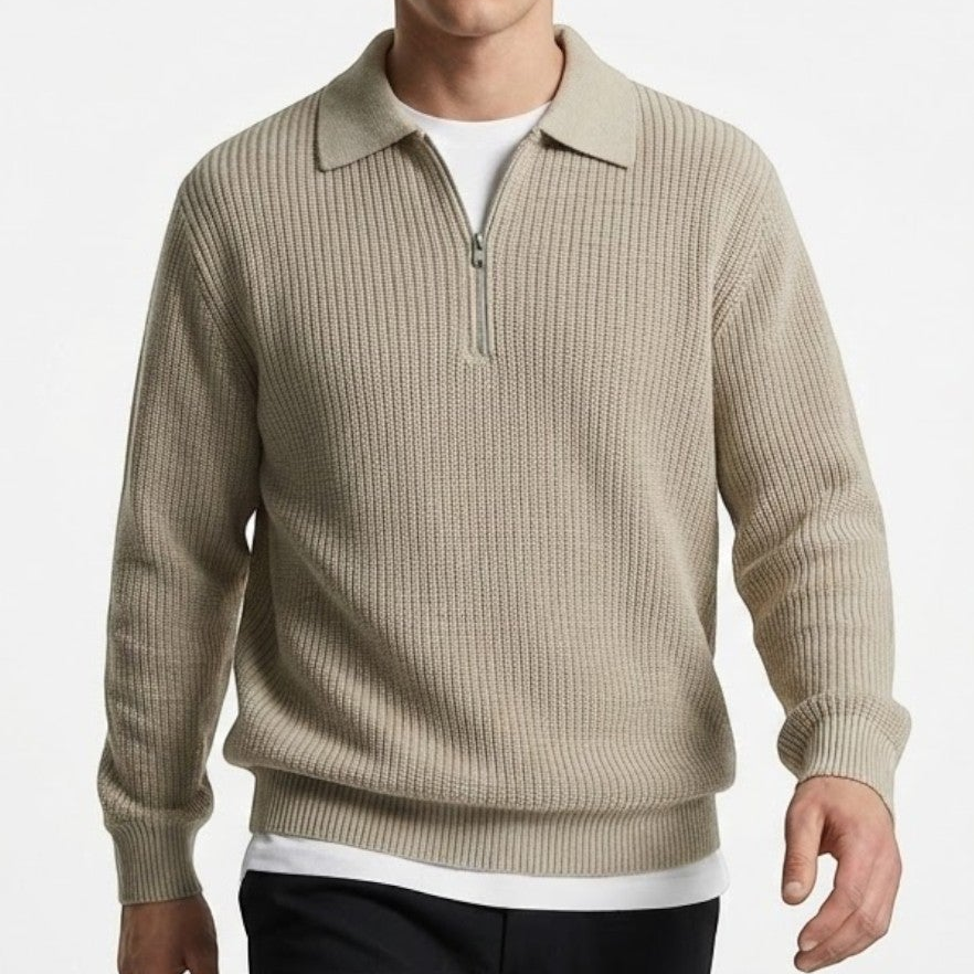 Adrian – Men's Wool Zipped Pullover