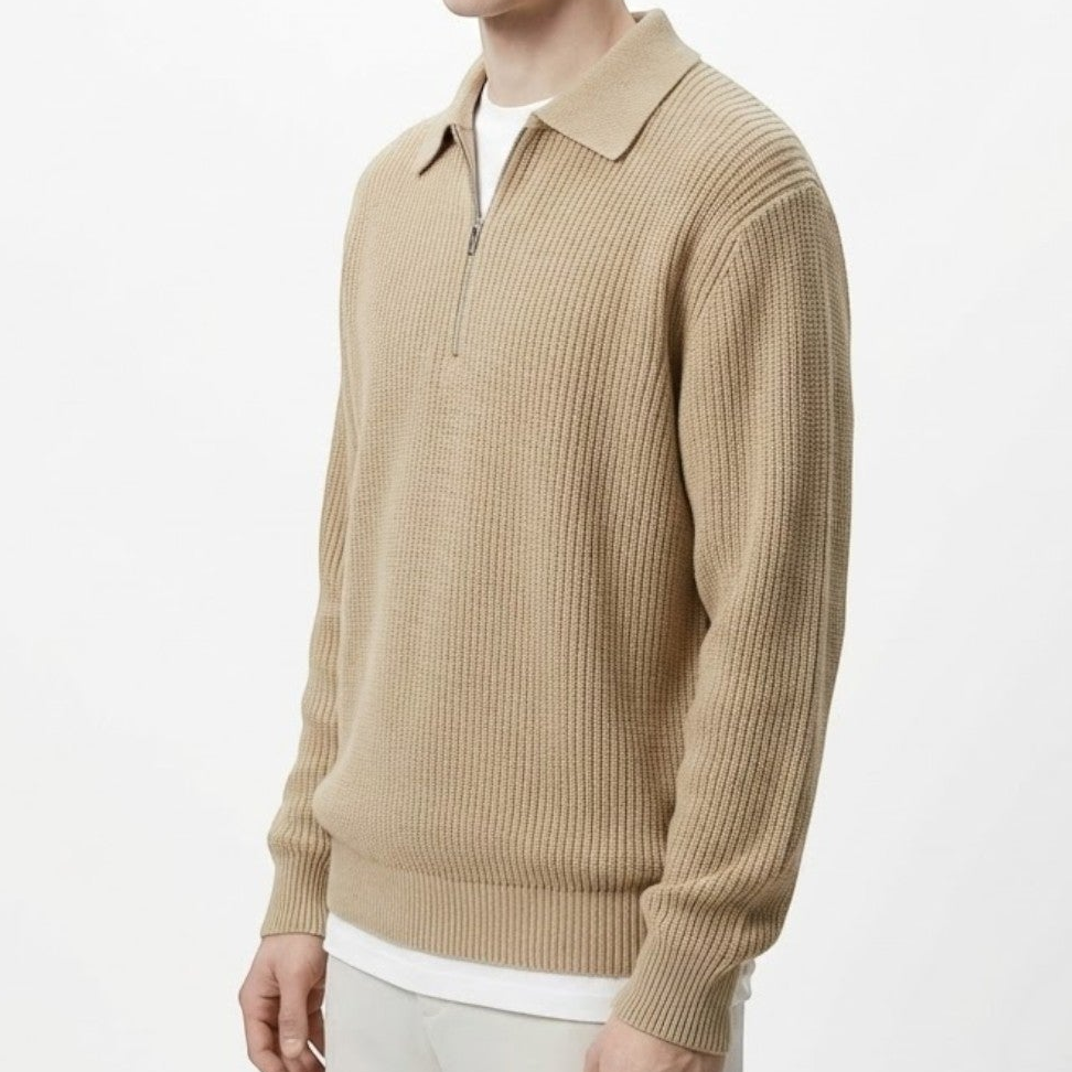 Adrian – Men's Wool Zipped Pullover