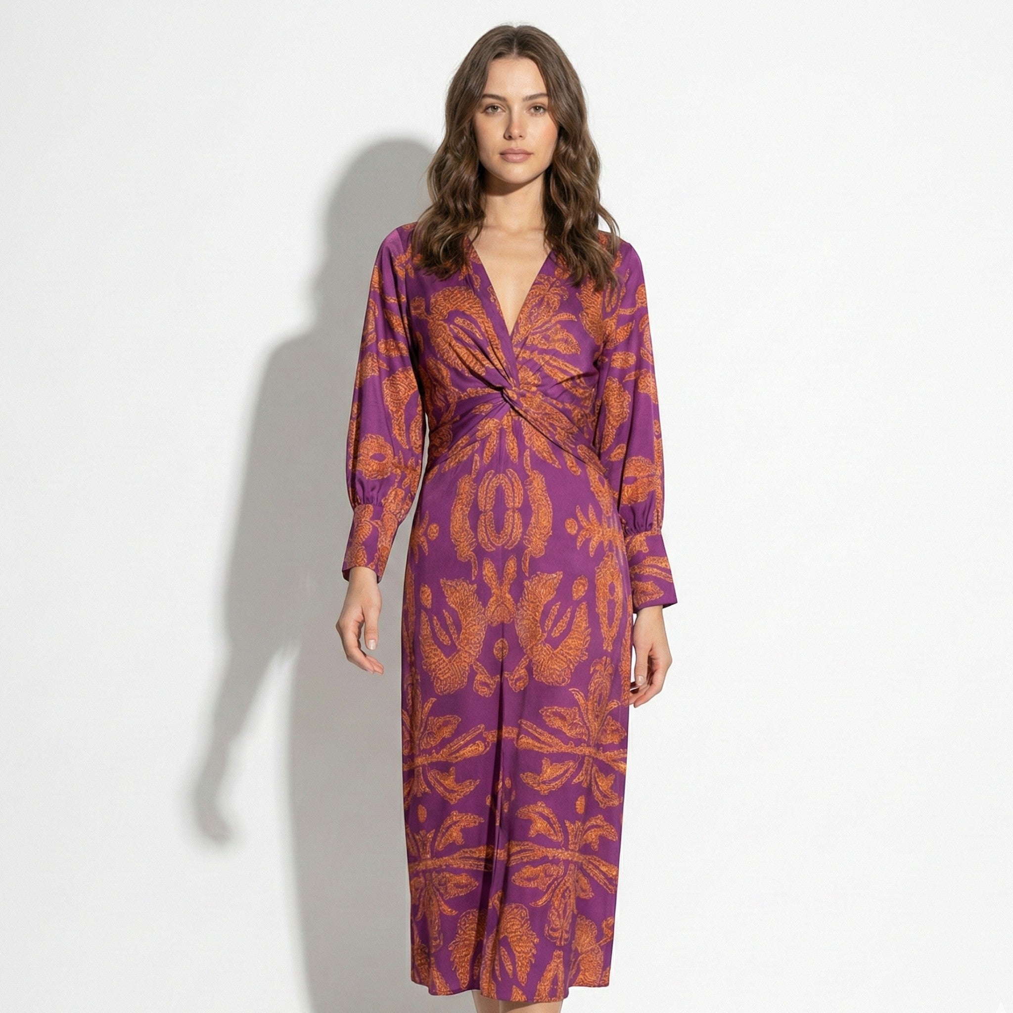Alice - Women's Long Sleeve Boho Maxi Dress - Dress - Purple - Parker&Brooks