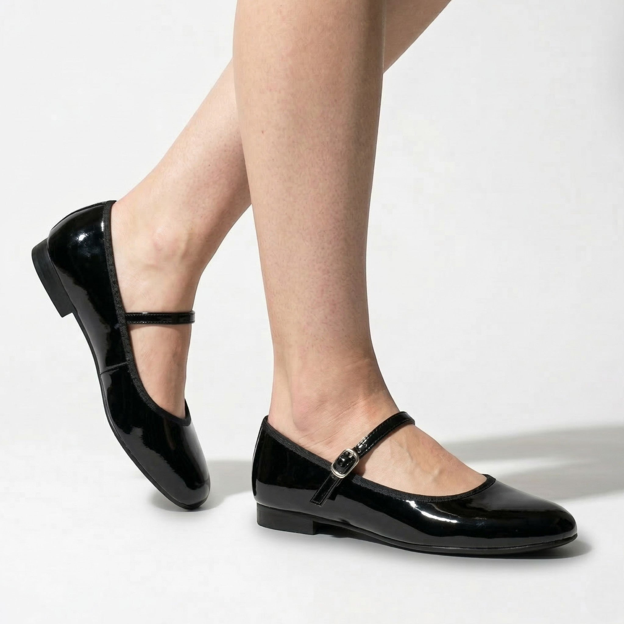 Alice - Women's Mary Jane Shoes with Adjustable Strap - Shoes - Black - Parker&Brooks