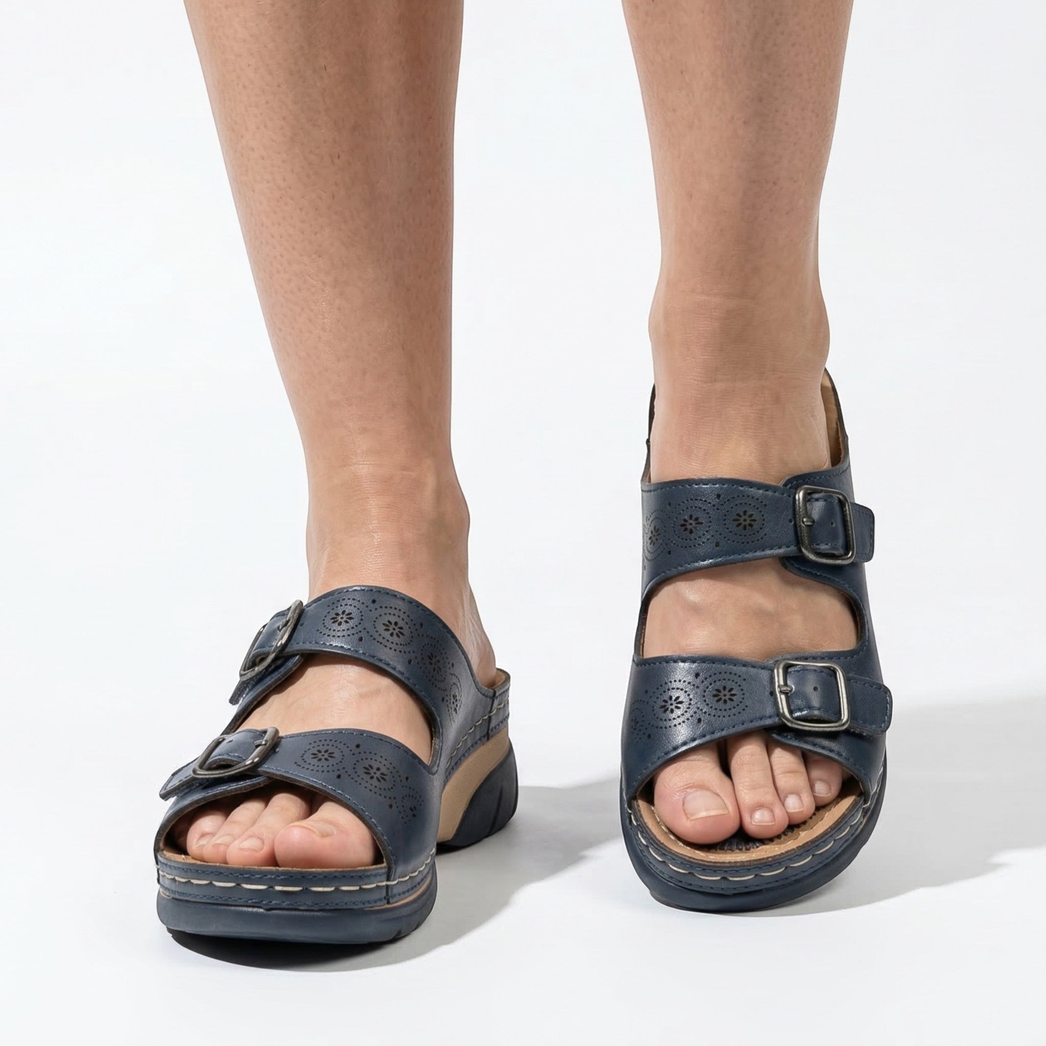 Alice - Women's Orthopedic Open Toe Sandals - Sandals - Blue - Parker&Brooks