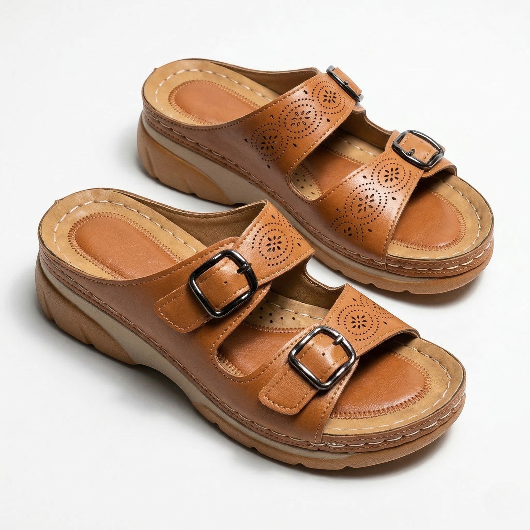 Alice - Women's Orthopedic Open Toe Sandals - Sandals - Brown - Parker&Brooks