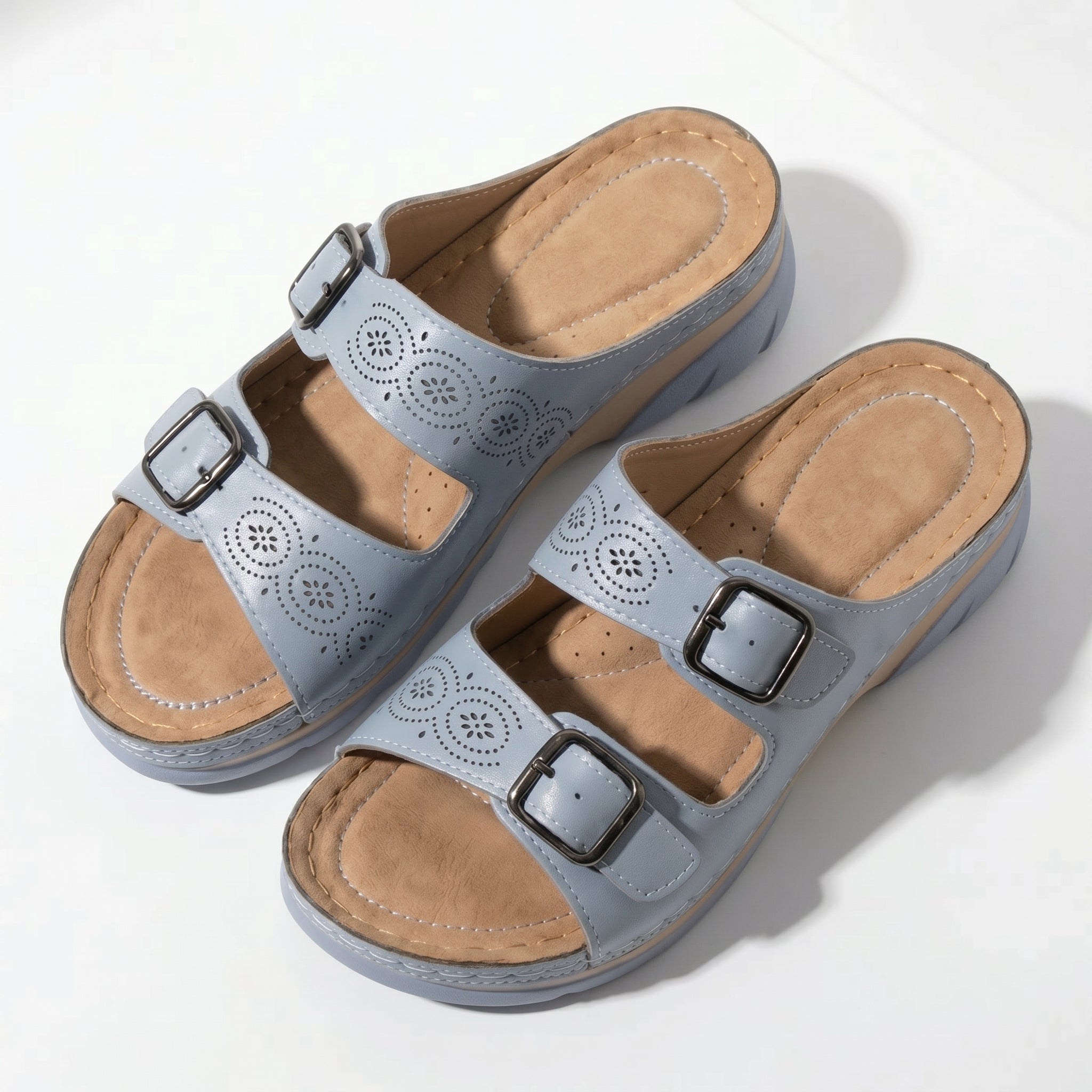 Alice - Women's Orthopedic Open Toe Sandals - Sandals - Light Blue - Parker&Brooks