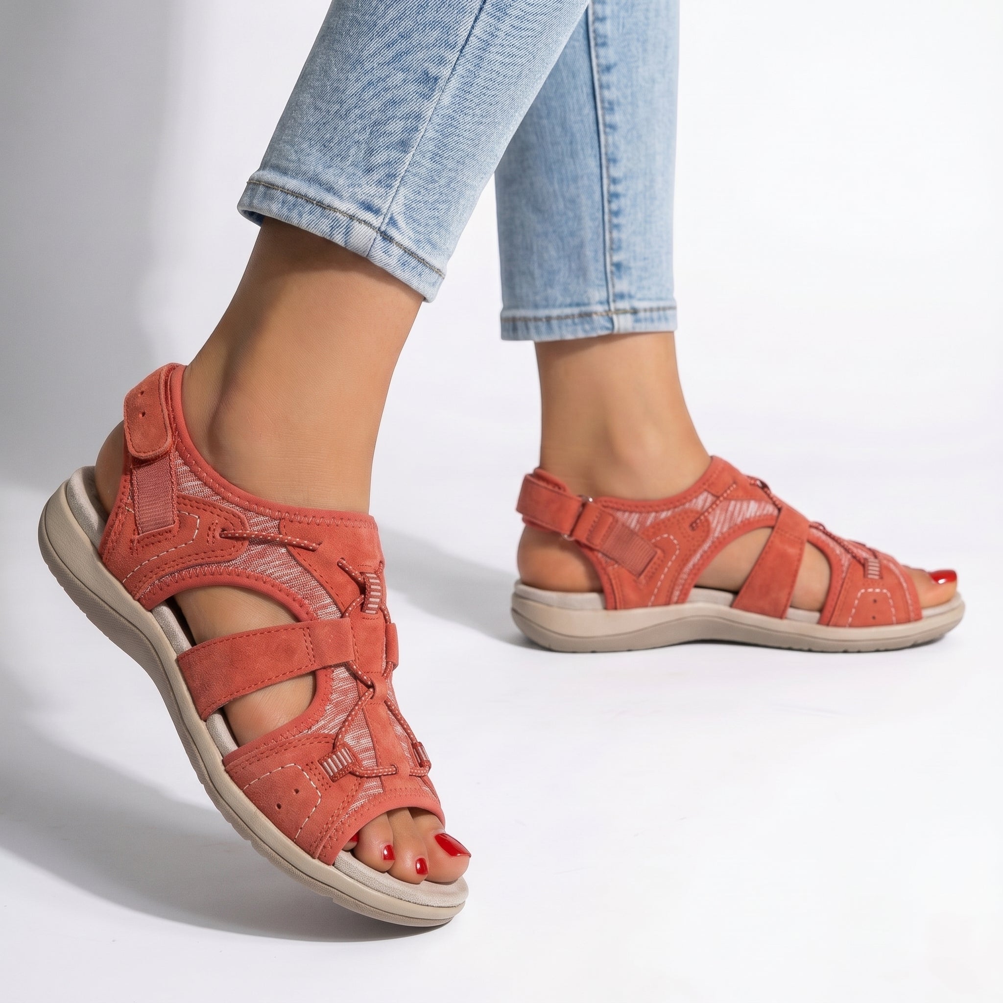 Alice - Women's Orthopedic Sandals - Sandals - Red - Parker&Brooks