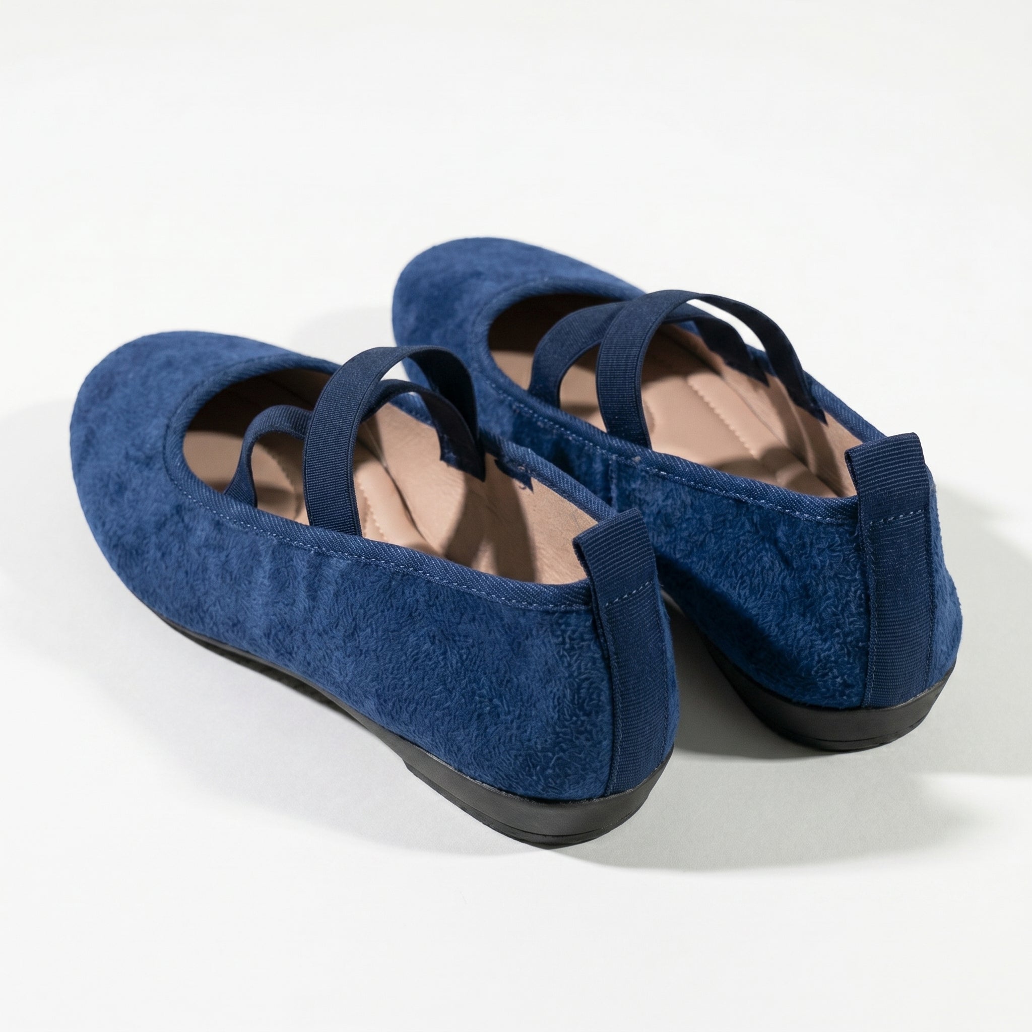 Amelia - Women's Elastic Strap Flat Shoes - Shoes - Blue - Parker&Brooks