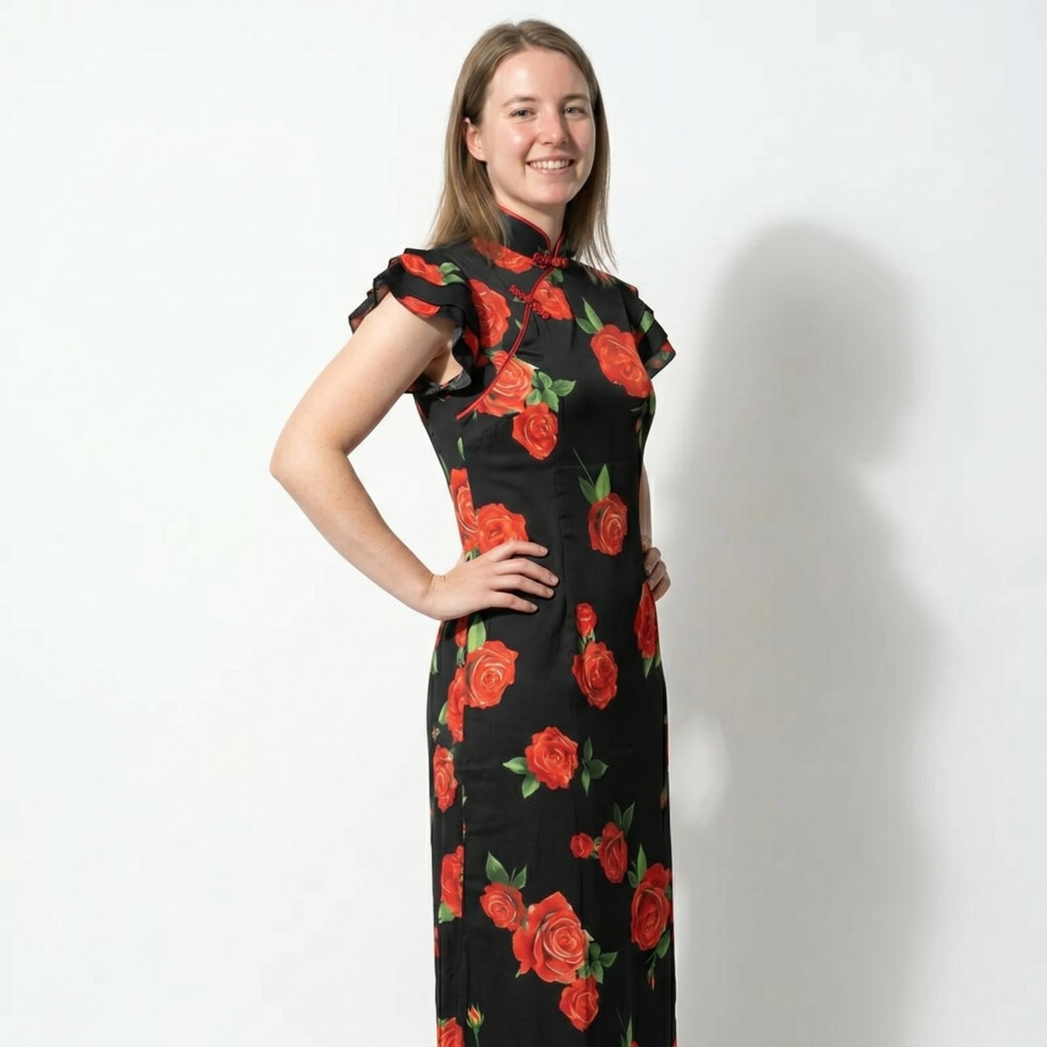 Amelia - Women's Floral Maxi Dress - Dresses - Black - Parker&Brooks