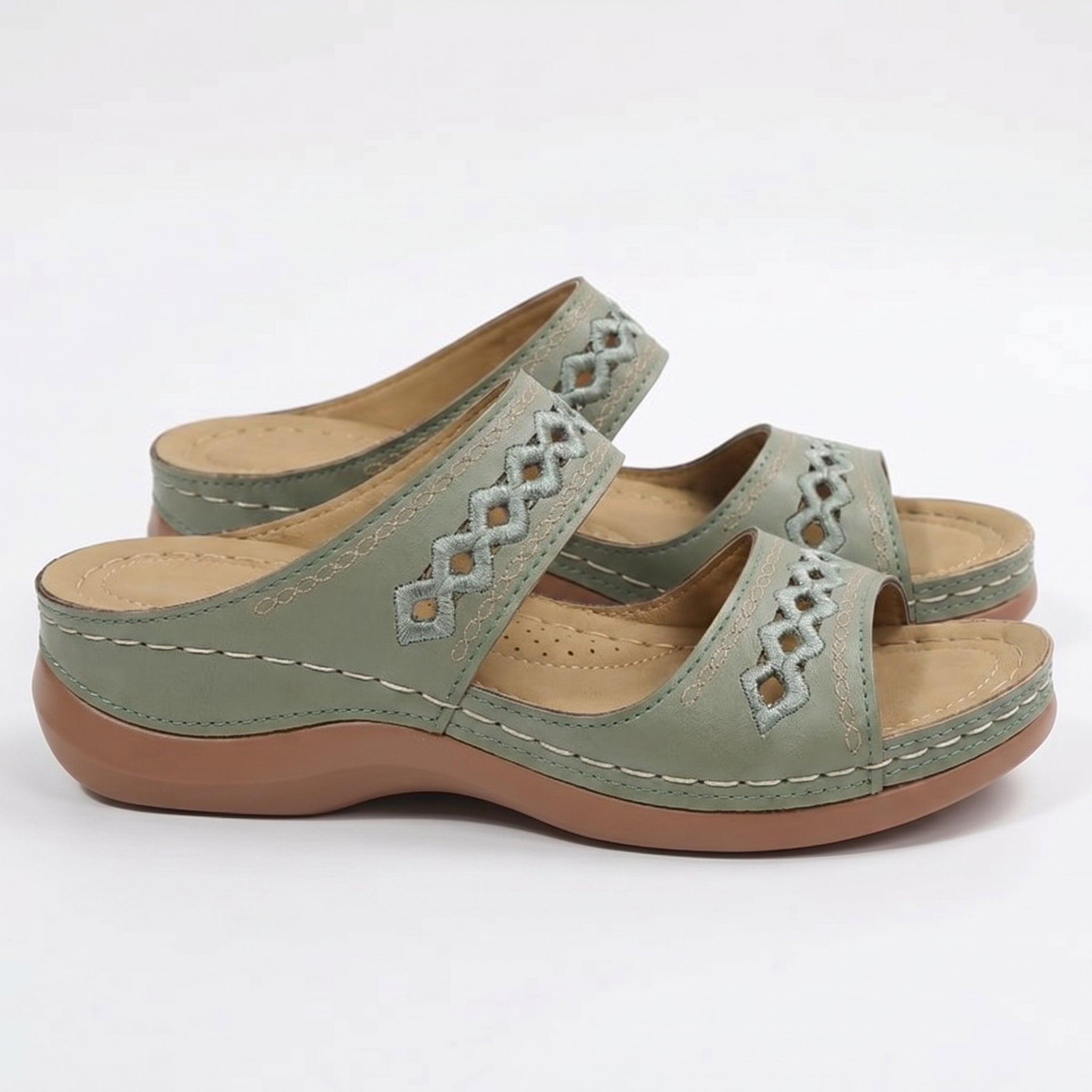 Amelia - Women's Orthopedic Open Toe Sandals - Sandal - Green - Parker&Brooks