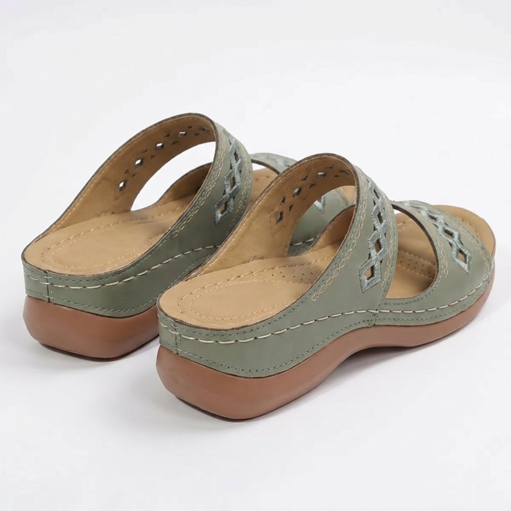Amelia - Women's Orthopedic Open Toe Sandals - Sandal - Green - Parker&Brooks